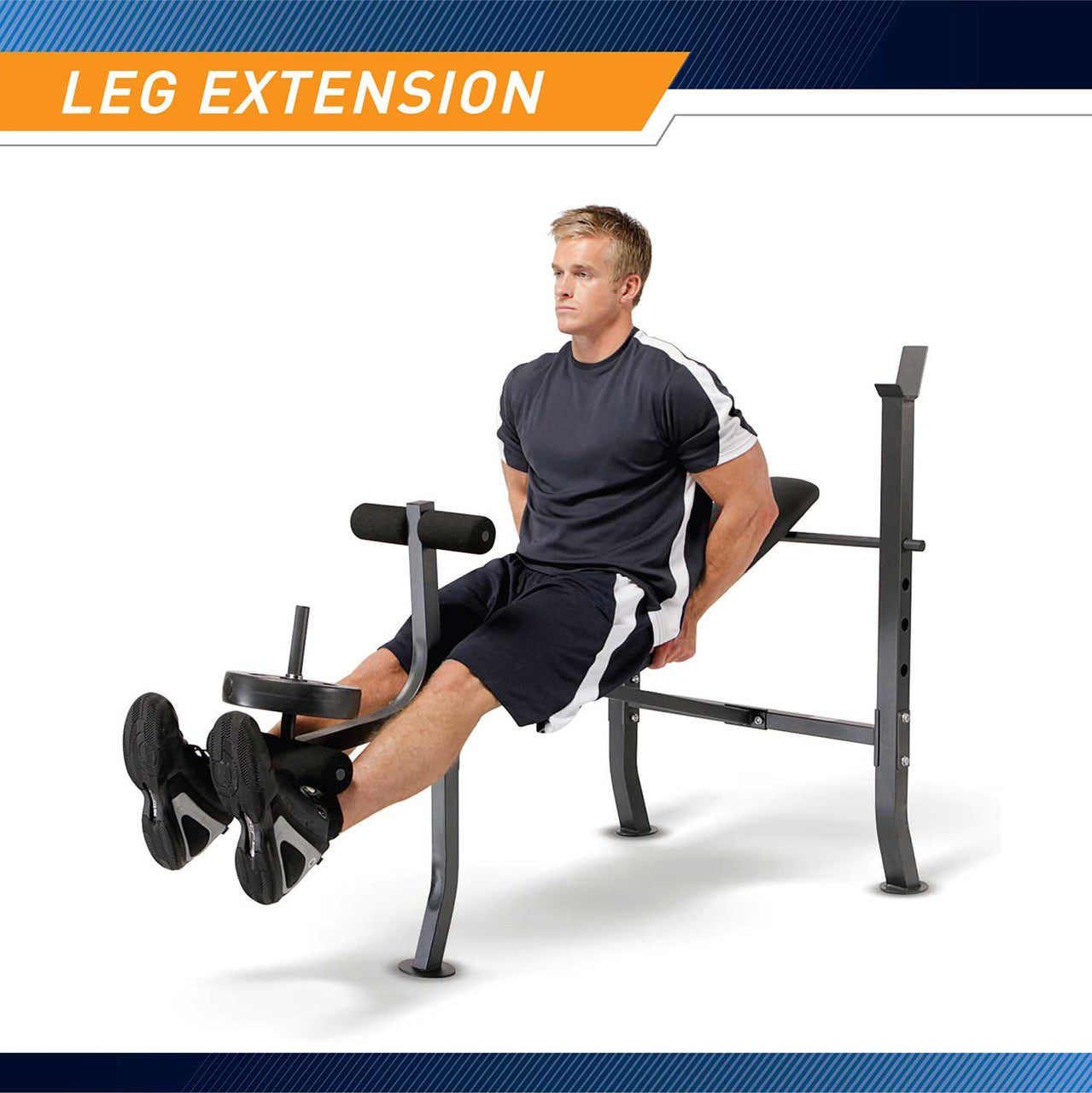 Marcy Diamond Elite MD 2082W Standard Weight Bench with 100lb Weight Set - Home Gym Equipment for Strength Training & Fitness Workouts
