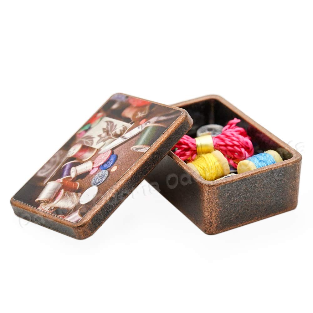 Odoria 1/12 Scale Miniature Sewing Box - Tiny Dollhouse Accessories for DIY Crafts, Miniature Scenes & Model Displays | Perfect for Dollhouse Decor, Miniature Collectors & Craft Projects