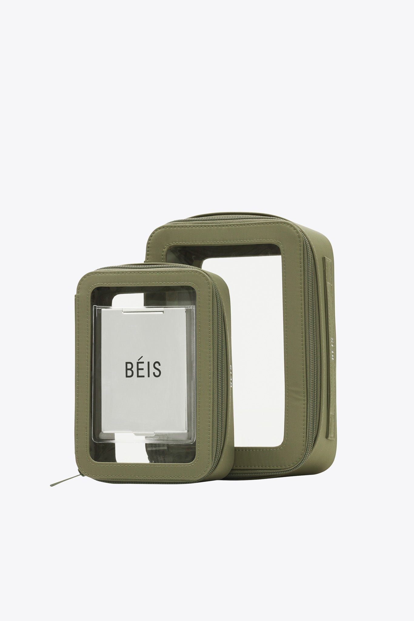 Premium Olive Green Travel Cosmetic Set - TSA Approved Toiletry Bag for Airplane Carry On, Gym & Weekend Getaways