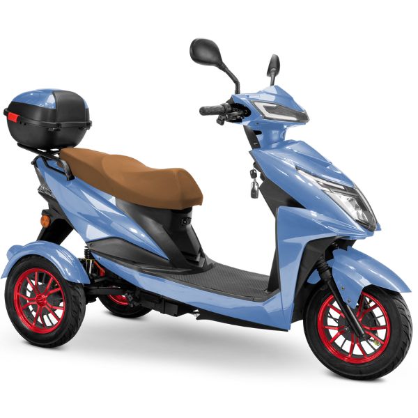 Premium Full-Size 3-Wheel Mobility Scooter for Adults - Lightweight & Foldable Electric Wheelchair with Comfortable Seat - Ideal for Shopping, Travel & Outdoor Activities