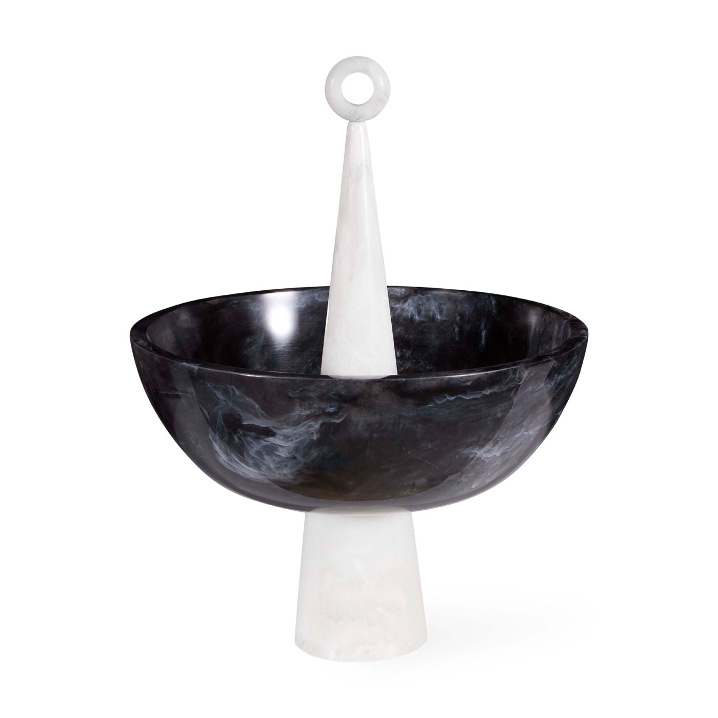 Como Black & White Finial Bowl - Elegant Decorative Bowl for Home Decor, Centerpiece, or Gift - Perfect for Dining Tables, Shelves, and Wedding Decorations