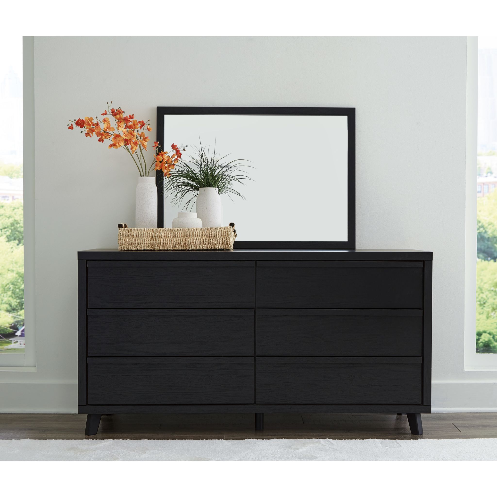Danziar 5-Piece Queen Size Bed Frame Set with Headboard - Modern Platform Bedroom Furniture for Master Bedroom & Guest Room
