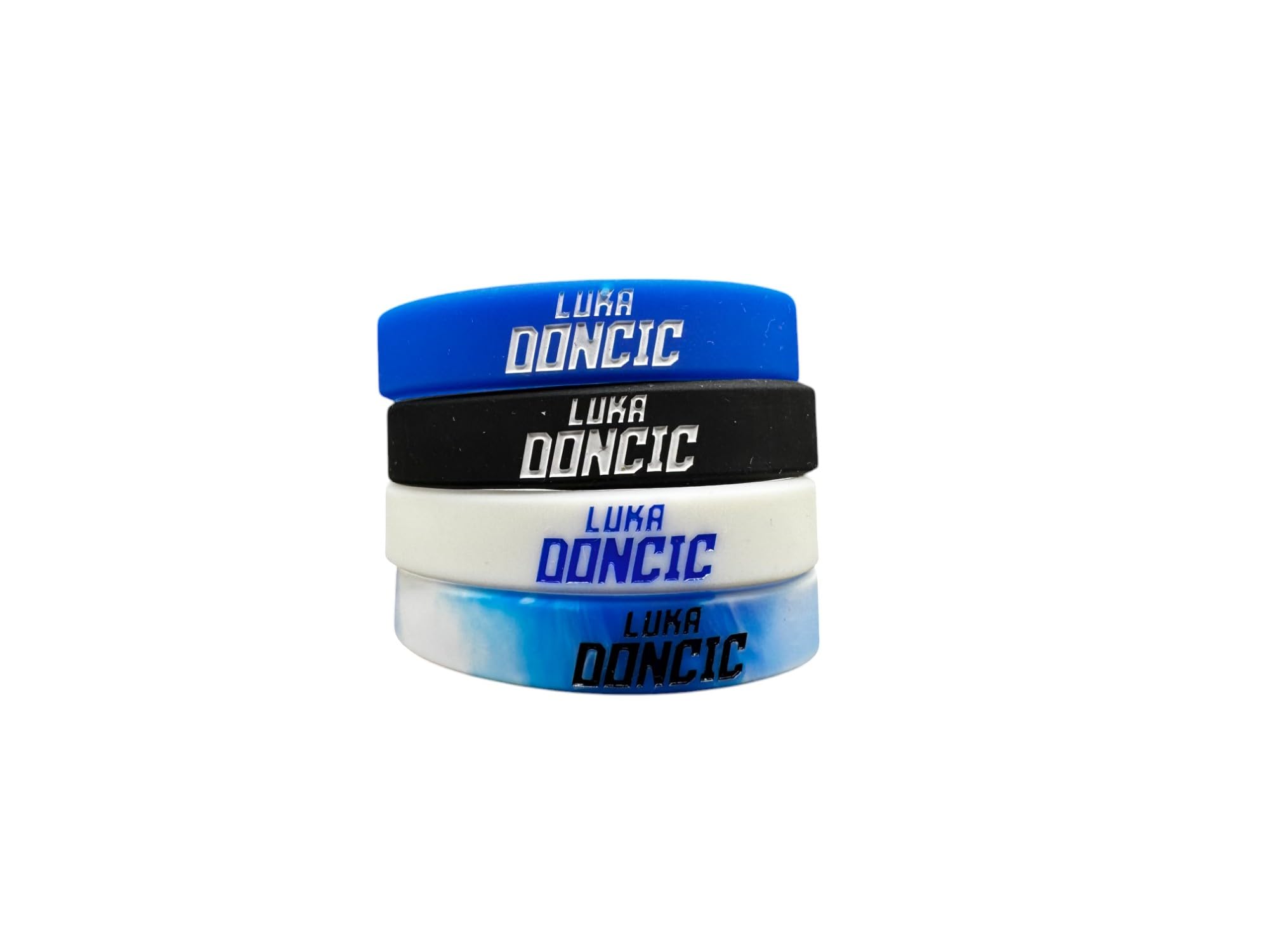 5-Pack Luka Doncic 77 Basketball Silicone Wristbands - Adjustable Sports Wristbands for NBA Fans - Perfect Fan Gift & Training Accessory for Basketball Games, Workouts & Casual Wear (Blue)