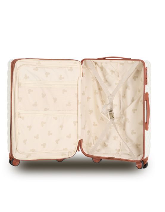 Disney Mickey Mouse 54cm Small 4-Wheel Spinner Luggage - Ivory/Tan Carry-On Suitcase for Kids Travel, School Trips & Family Vacations