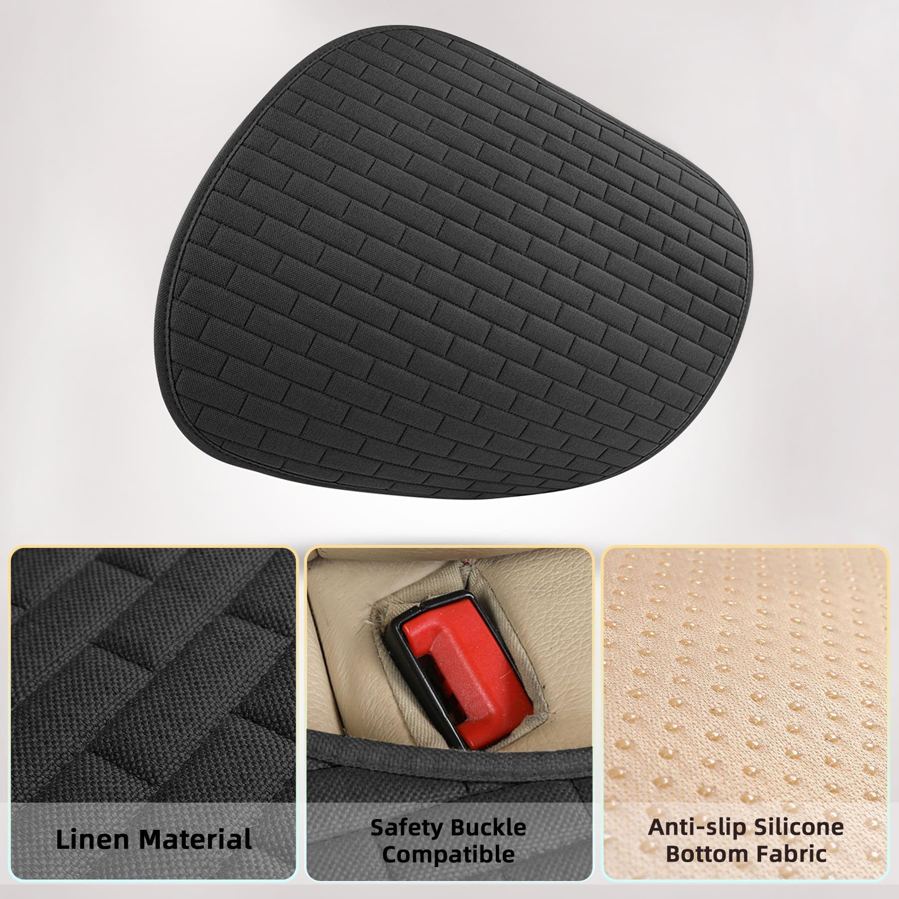 Black Car Seat Cover for Back Seat - Universal Fit for Cars, Trucks & SUVs with Storage Pockets - Waterproof & Non-Slip Auto Seat Protector Mat (1 Piece) - Perfect for Road Trips, Pet Protection & Daily Commuting