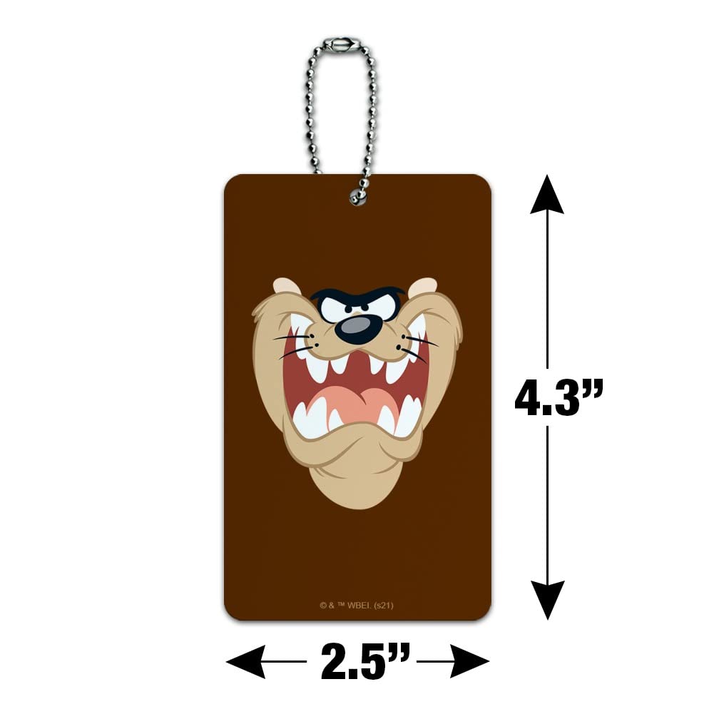 Looney Tunes Taz Face Luggage Tag - Durable Suitcase ID Card for Carry-On Bags - Perfect for Travel Identification and Personalization