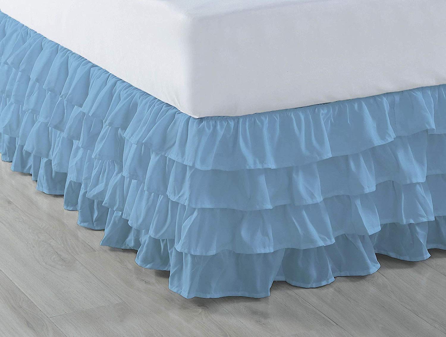 Luxury 100% Egyptian Cotton Multi-Tier Ruffled Bed Skirt - 12