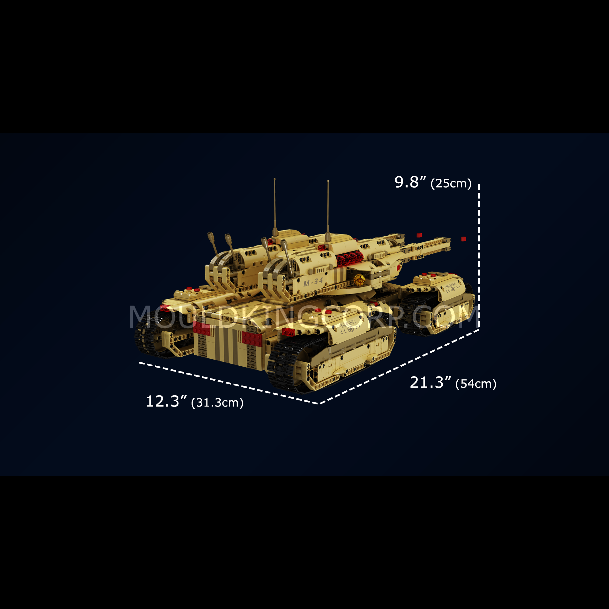 Mould King 20011 Motorized Mammoth Tank Building Set - 3,445 PCS STEM Construction Toy for Adults & Teens | Perfect for Model Collectors, DIY Enthusiasts & Military Vehicle Lovers