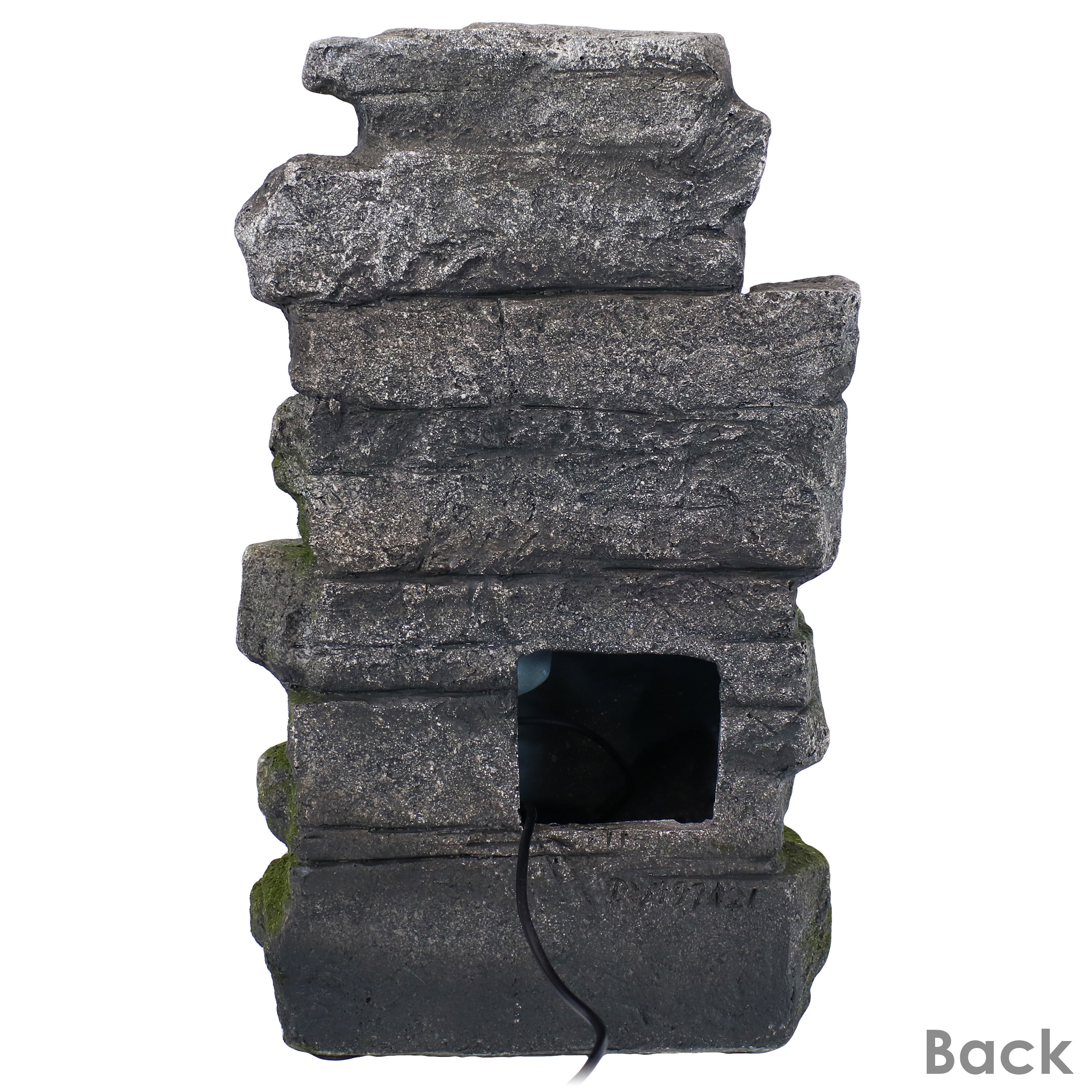 Premium Sunnydaze Towering Cave Waterfall Indoor Tabletop Fountain with LED Lights - Relaxing Zen Decor for Home, Office, or Spa