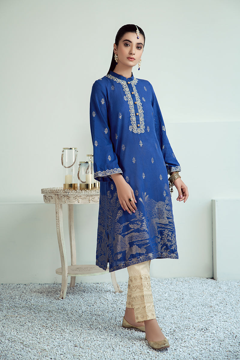 Azure Perse Embellished Shirt - Elegant Beaded Blouse for Women | Perfect for Parties, Weddings & Special Occasions