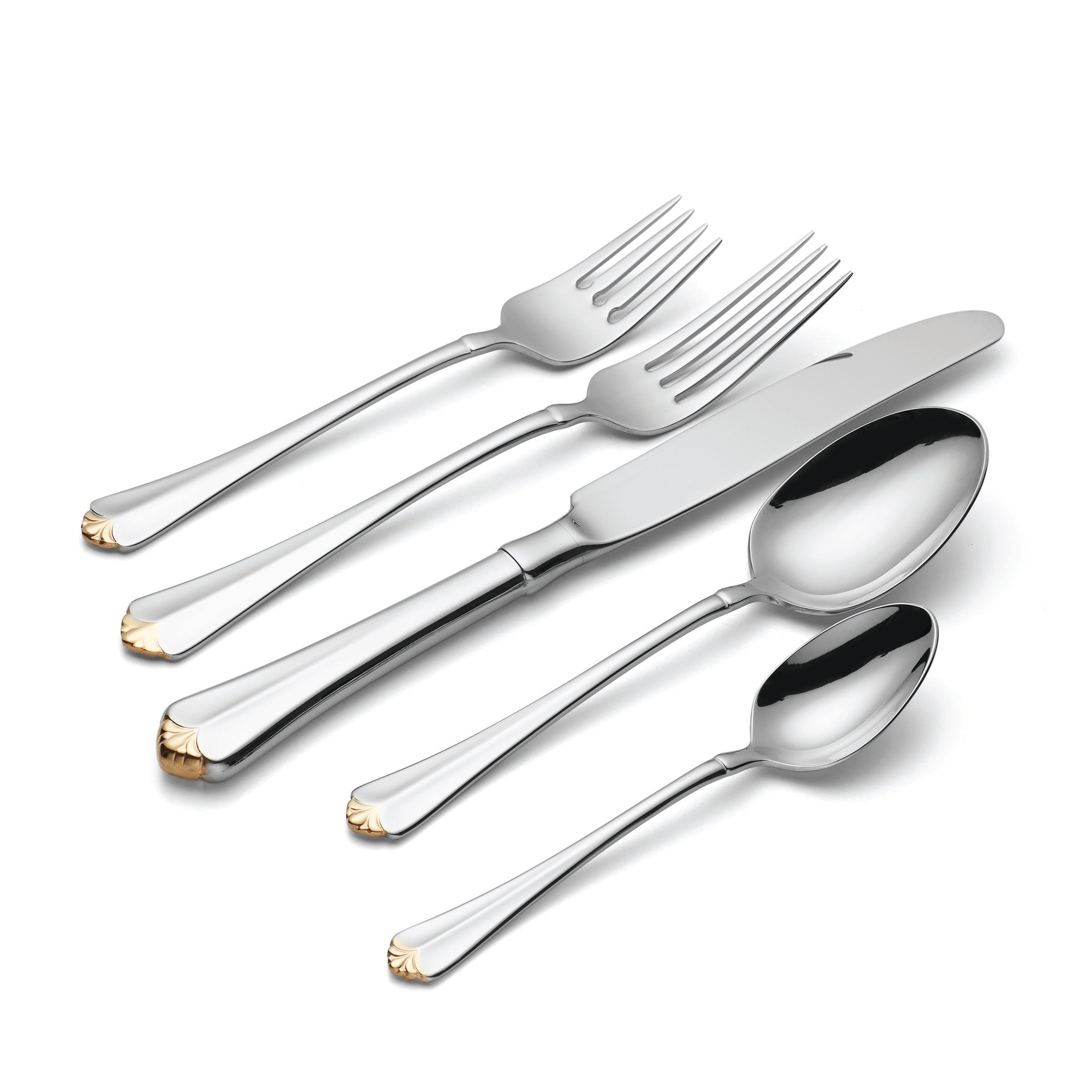 Golden Juilliard 20-Piece Stainless Steel Flatware Set - Elegant Silverware for Fine Dining, Weddings & Special Occasions