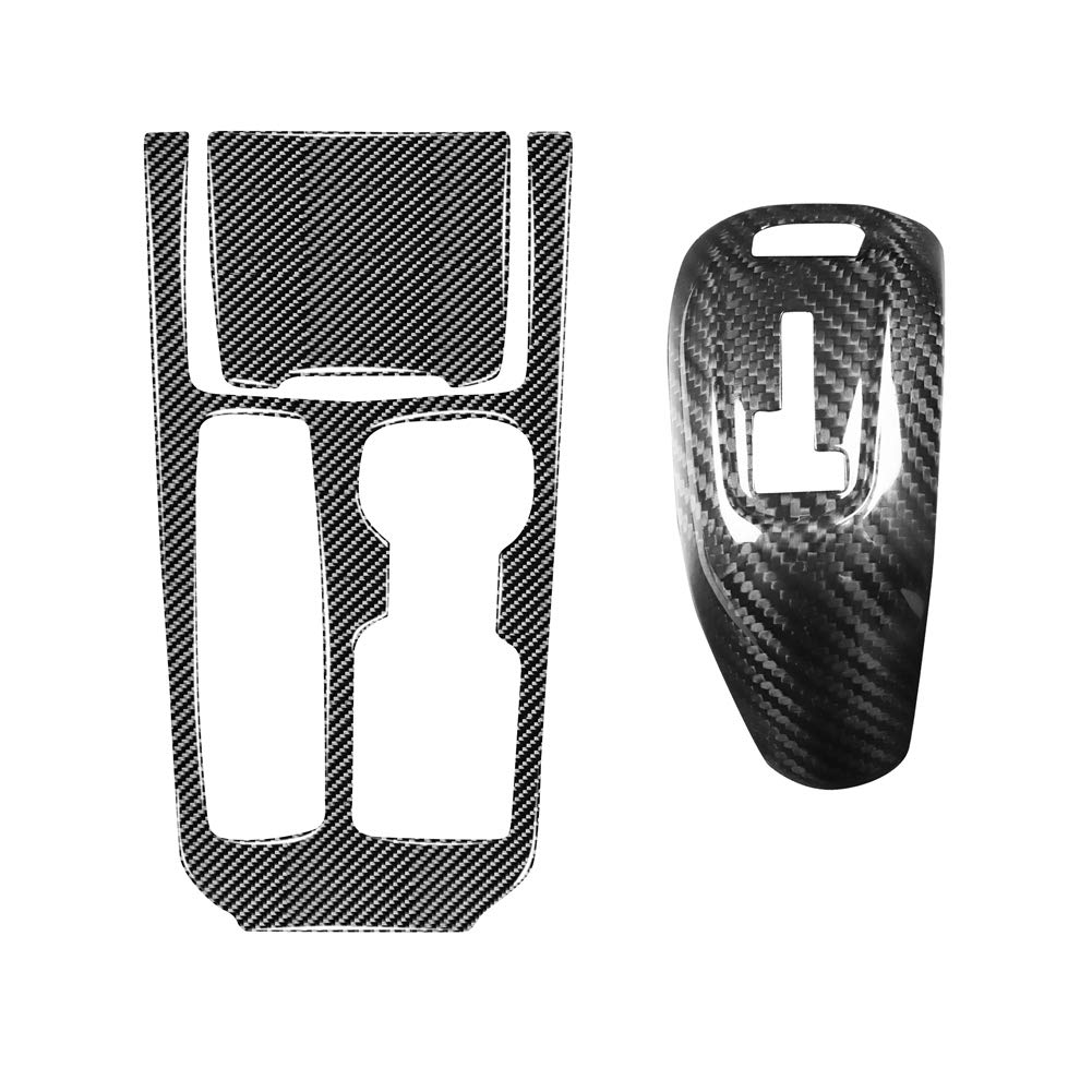 Premium Carbon Fiber Gear Shift Knob Sticker Set - Scratch-Resistant Interior Trim Decoration for Cadillac XT4 (2018-2020) | Car Styling Accessories for Enhanced Dashboard & Gear Shift Panel Protection