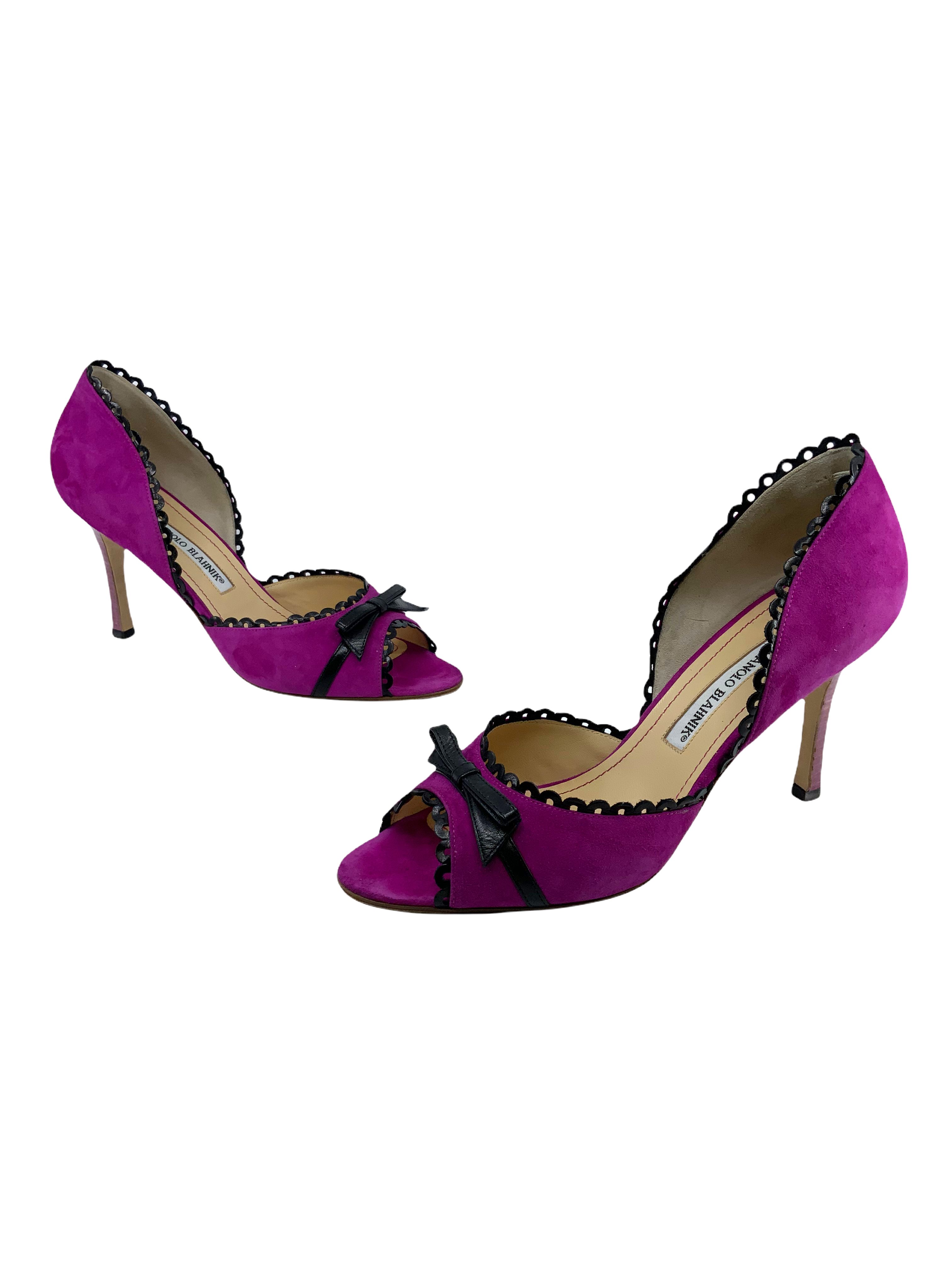 Manolo Blahnik Suede d'Orsay Pumps Women's Size 10.5 - Elegant High Heels for Evening Parties & Formal Events