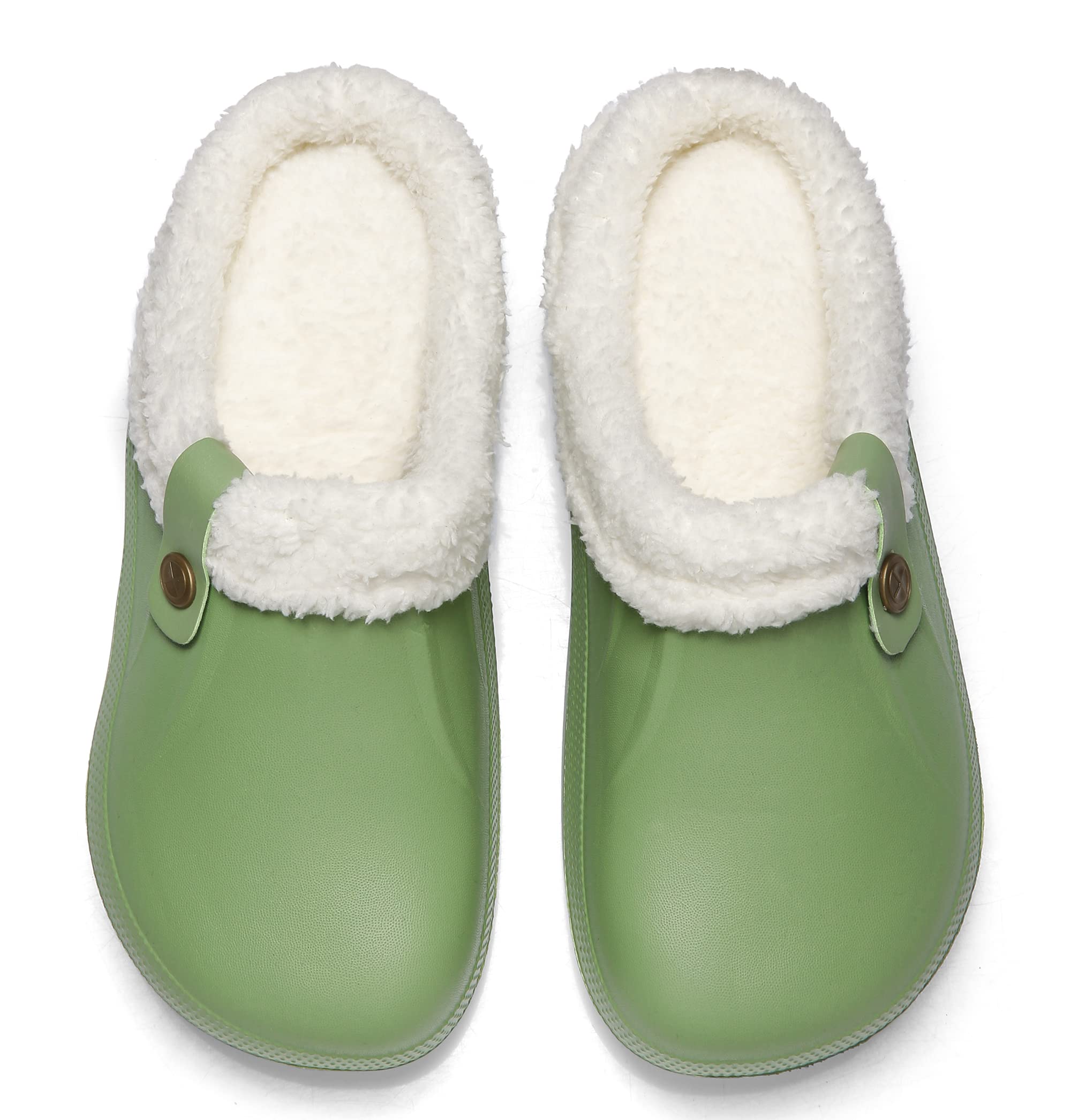 SMajong Men's & Women's Fur-Lined Waterproof Clogs - Winter Warm Plush Indoor/Outdoor Slippers for Home, Garden & Daily Use