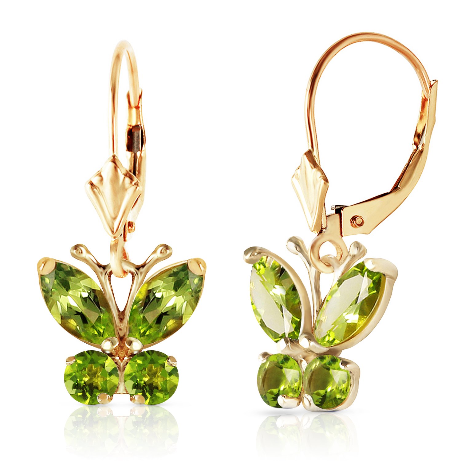 14K Yellow Gold Peridot Butterfly Stud Earrings for Women – Dainty & Elegant Jewelry Gift for Birthday, Anniversary | Perfect for Everyday Wear & Special Occasions