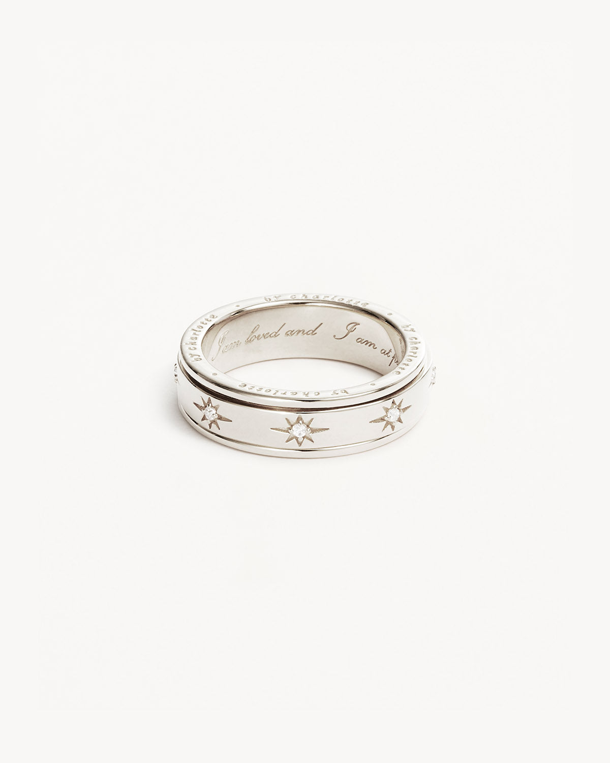 Authentic Sterling Silver 'I Am Loved' Spinning Meditation Ring for Anxiety Relief & Mindfulness - Perfect for Yoga, Stress Relief & Spiritual Gifts