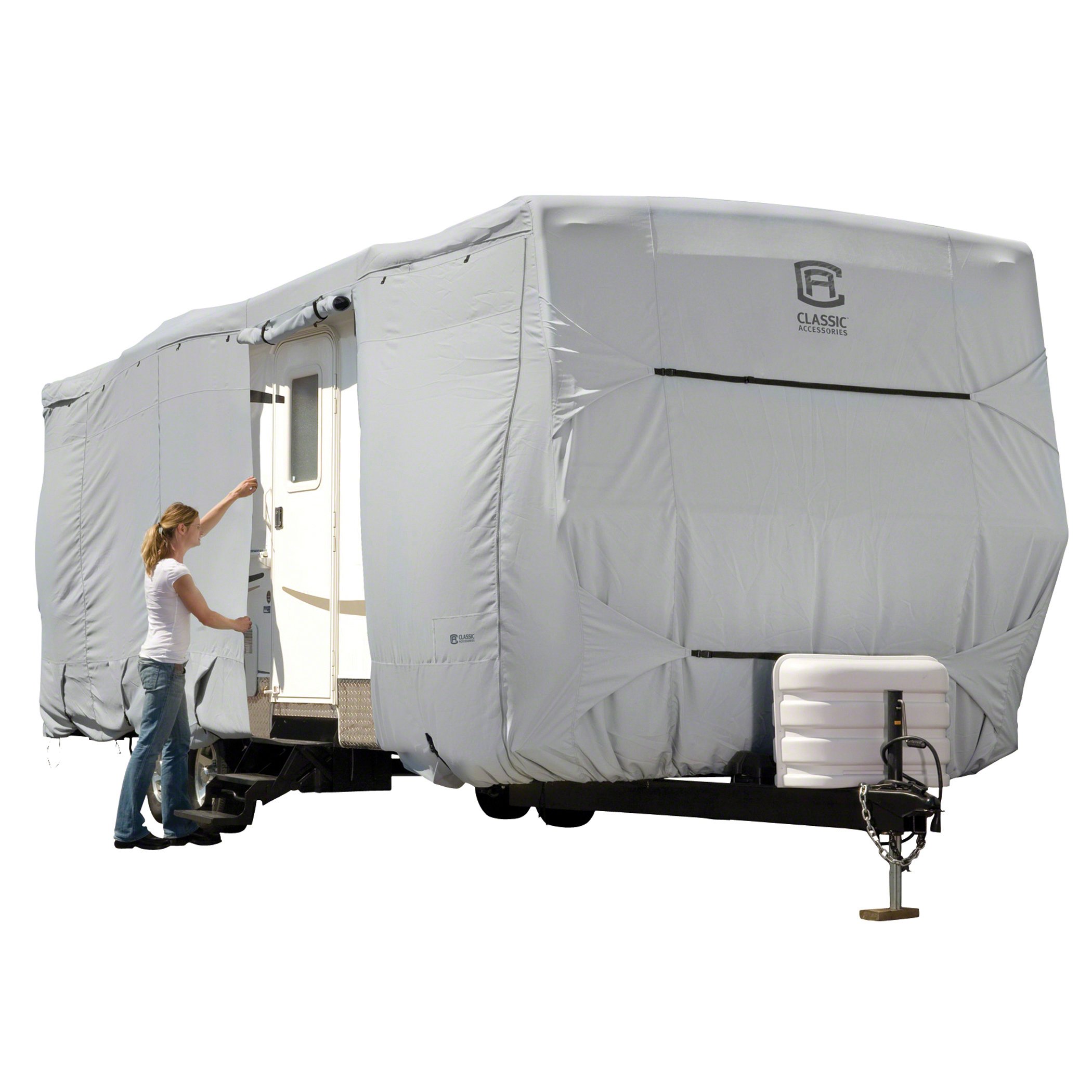 Classic Accessories Over Drive PermaPRO RV Cover - Waterproof Travel Trailer Cover for 22'-24' Campers | Heavy Duty Protection for Outdoor Storage & Winter Use