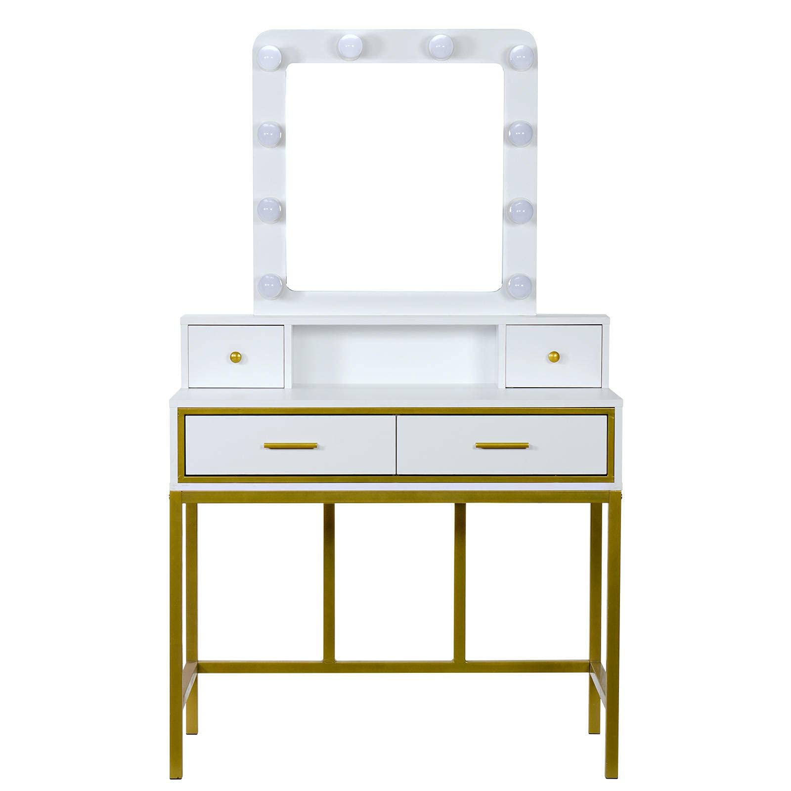 White Steel Dresser with Mirror and 4 Drawers - Modern Bedroom Furniture for Storage & Organization - Perfect for Bedrooms, Guest Rooms, and Dorm Decor