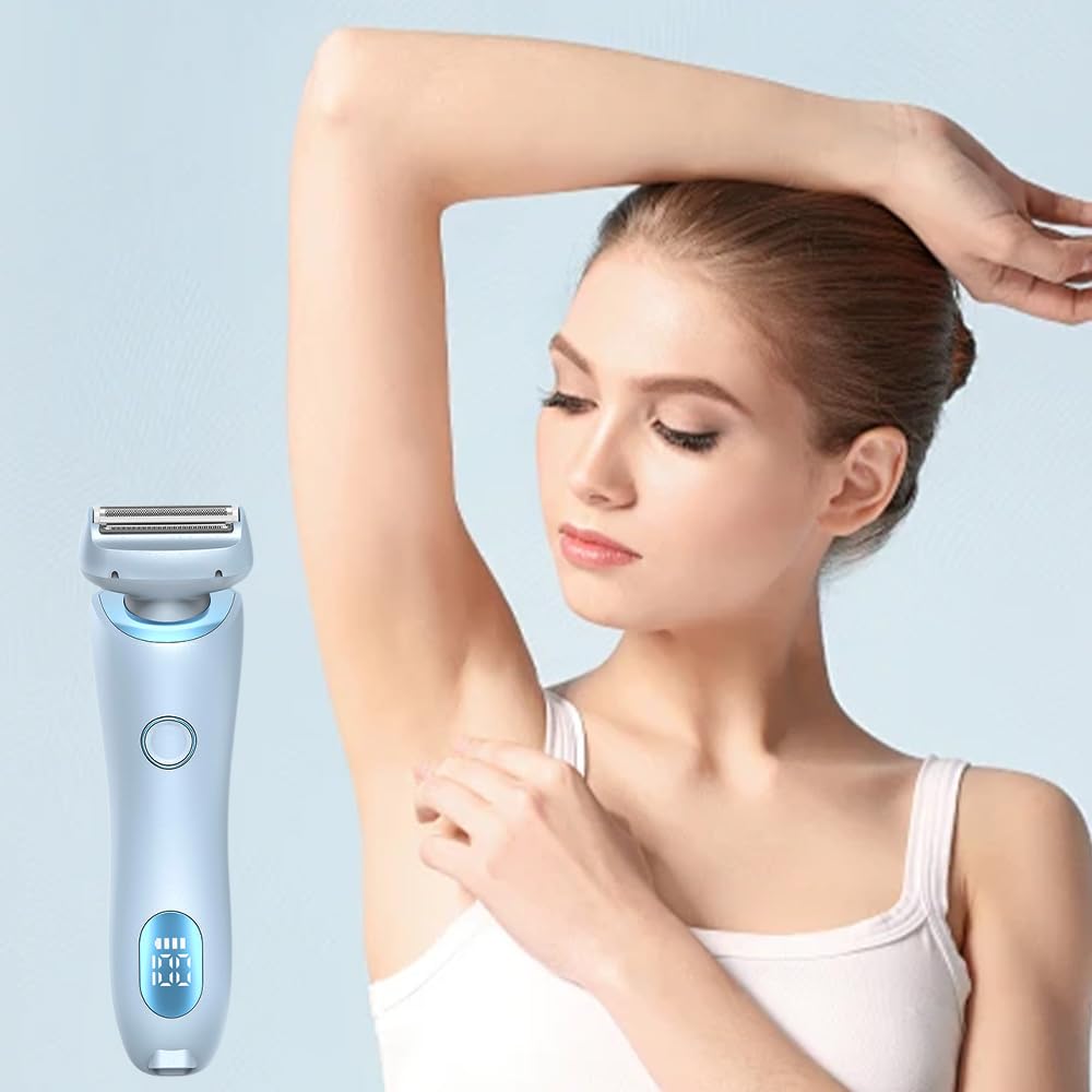 2024 New Wet & Dry BeautyGlide Pro Bikini Trimmer for Women - 3-in-1 Electric Shaver & Pubic Hair Trimmer with SilkGlide Technology (Blue) | Perfect for Travel, Gym & Sensitive Skin Care
