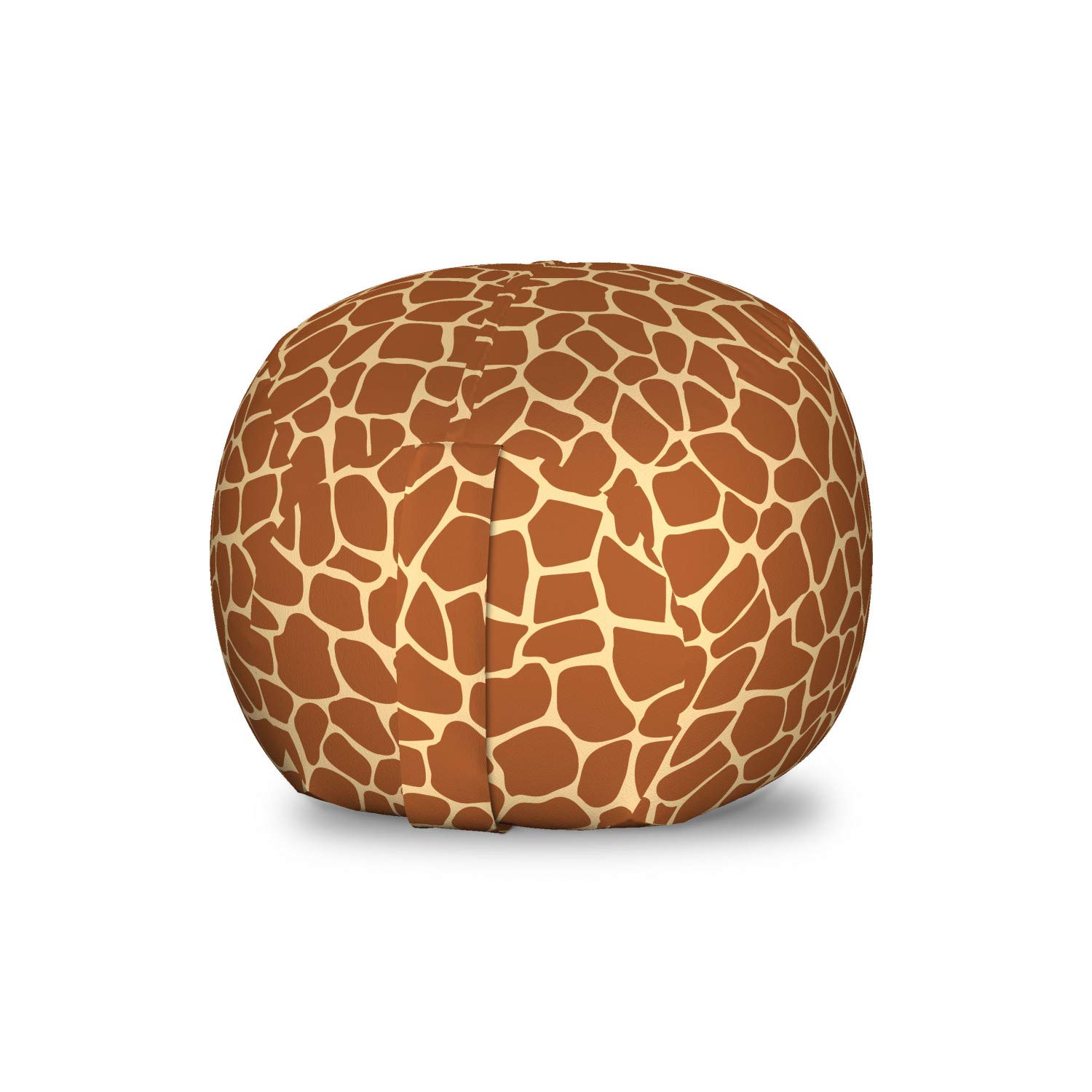 Ambesonne Earth Tones Toy Storage Bag Chair with Giraffe Print - Savannah Animal Design Organizer for Kids' Room - Washable Stuffed Animal Storage Bag - Small Size Cinnamon Beige - Perfect for Playroom Organization & Kids Bedroom Decor