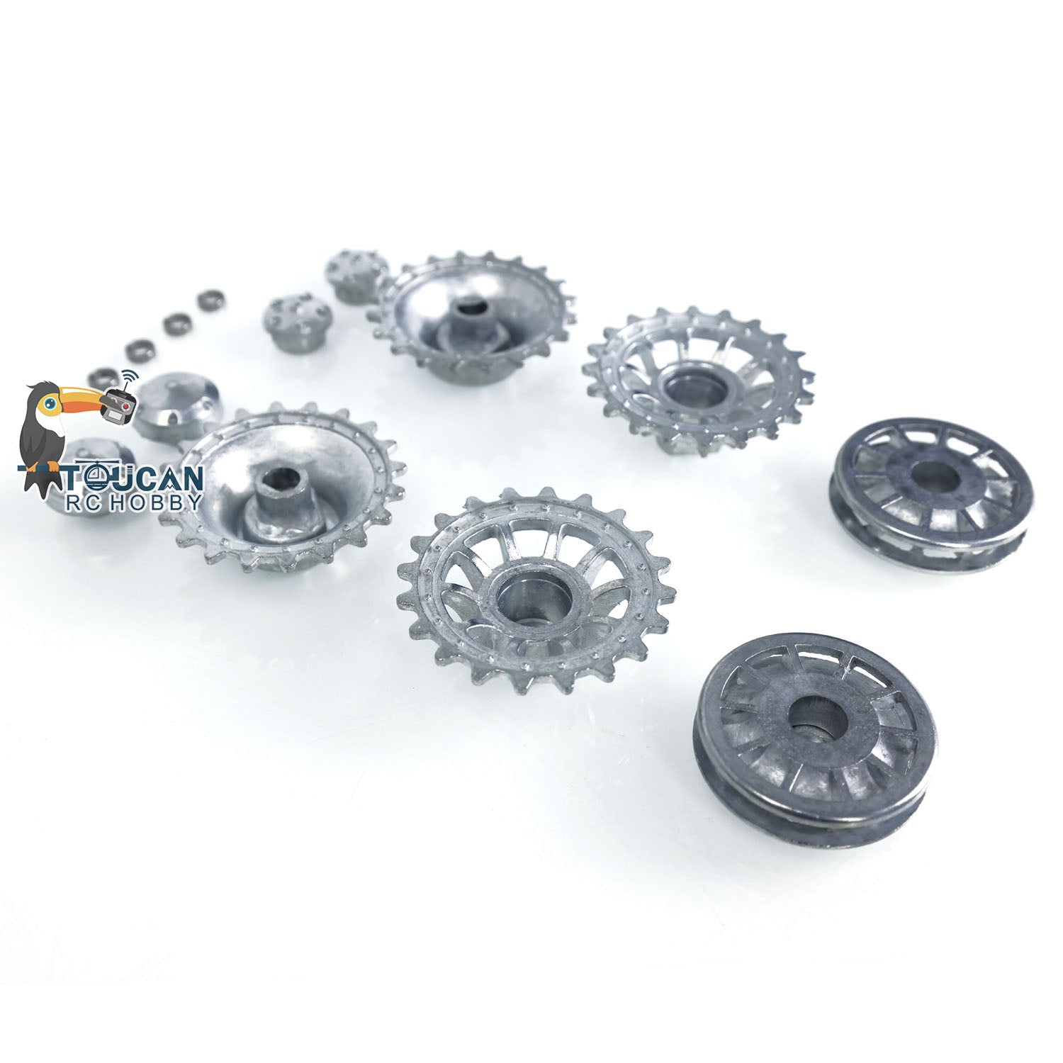 1/16 Scale Metal Sprockets Idler Wheels for Heng Long RC Tank Models - German Tiger I 3818 & Panther 3819 Accessories | Durable Road Wheels for RC Tank Upgrades & Military Model Displays