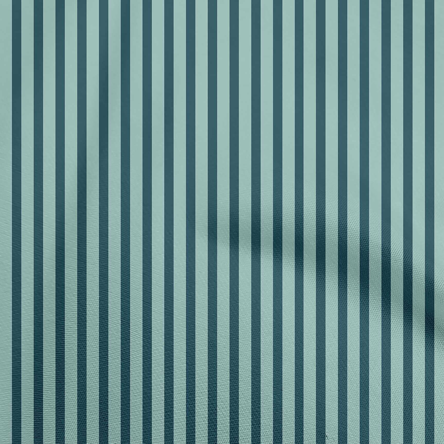 Premium Cotton Poplin Fabric by The Yard - Teal Green Striped Print, 56 Inch Wide for DIY Clothing & Sewing Projects | Perfect for Dresses, Shirts, and Home Decor