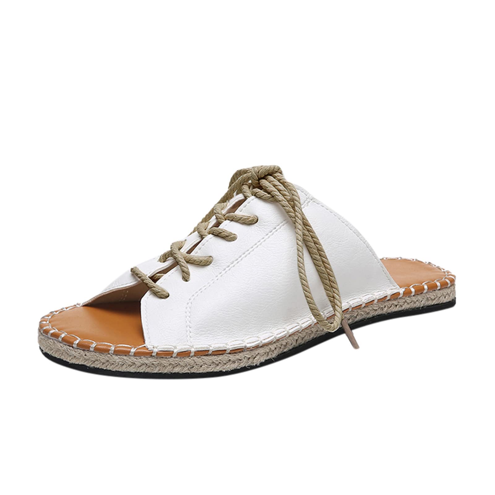 Women's Rhinestone Strap Slip-On Flat Sandals - Comfortable Open Toe Casual Slide Sandals for Women | Perfect for Beach, Vacation & Summer Outfits