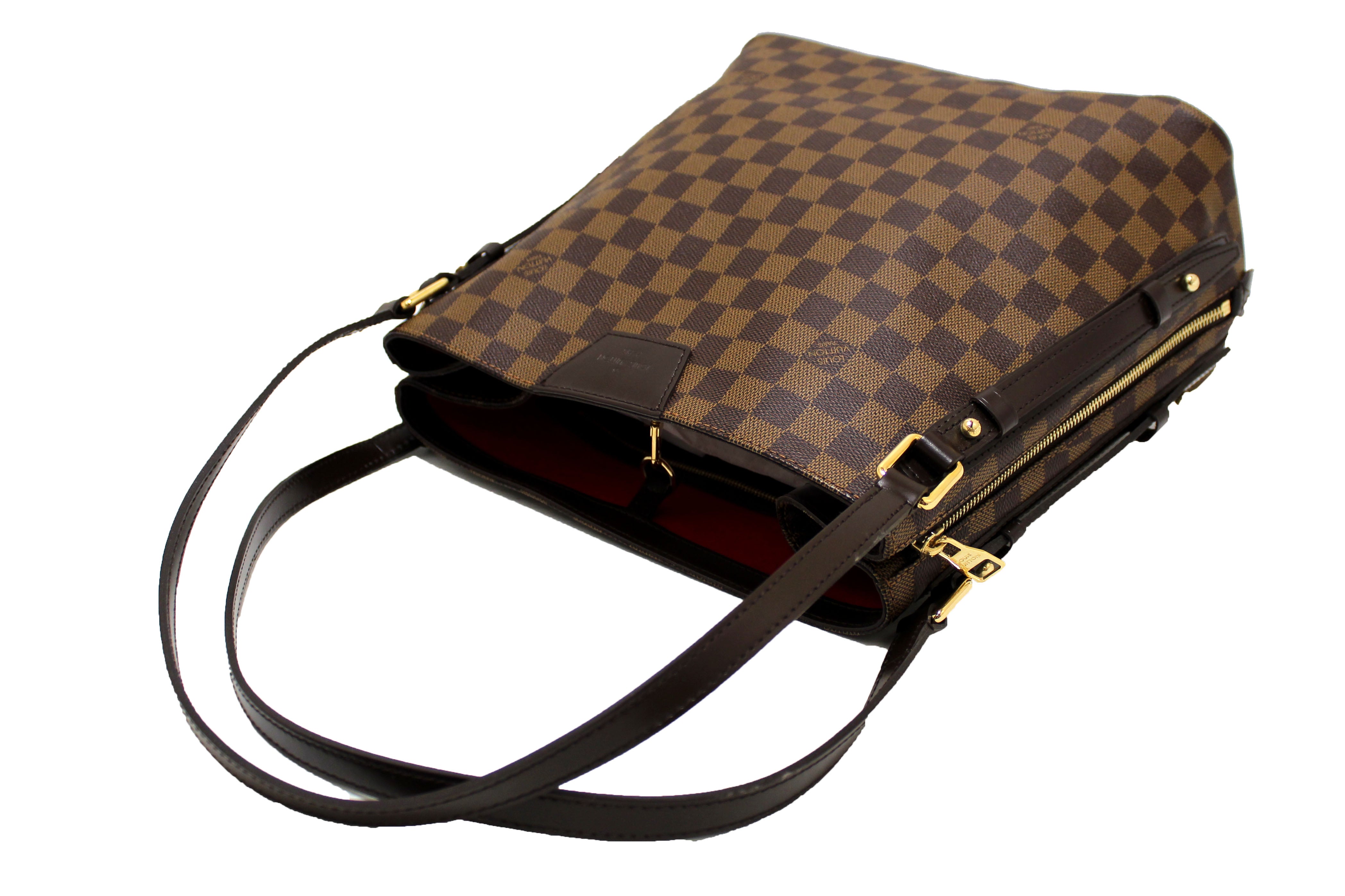 Authentic Louis Vuitton Damier Ebene Canvas Rivington Cabas Tote Shoulder Bag for Women - Luxury Designer Handbag for Work, Travel & Everyday Use