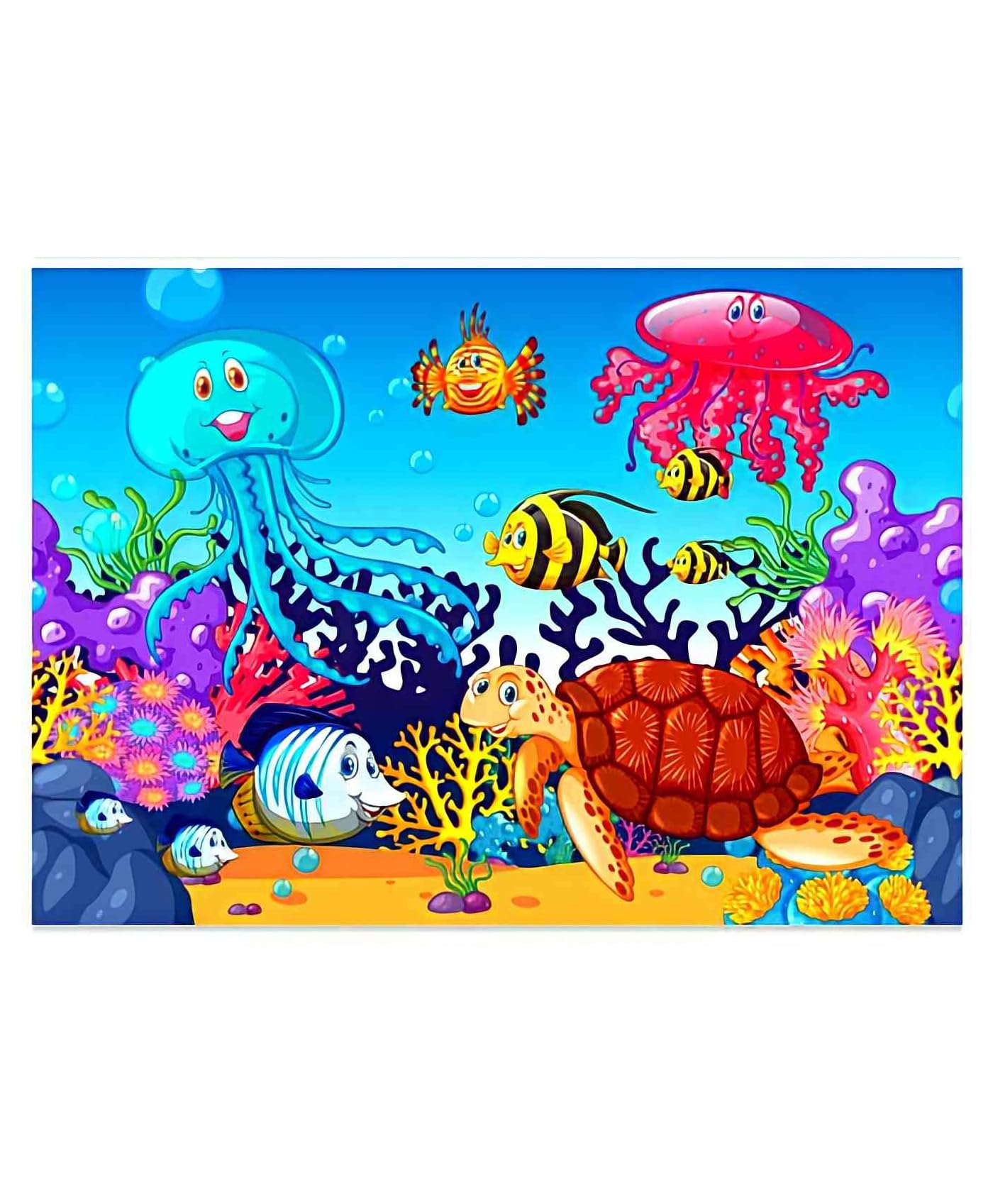 Fingo Wooden Jumbo Size Brain Jigsaw Puzzle - 30 Piece Aqua Animal Theme Educational Toy for Kids | Perfect for Family Game Night, Classroom Activities & Cognitive Development