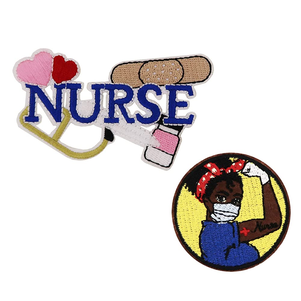 Nurse Save Lives Black Girl Magic Embroidered Iron On Patches for Scrubs, Jackets & DIY Crafts - Celebrate Healthcare Heroes & Black Excellence