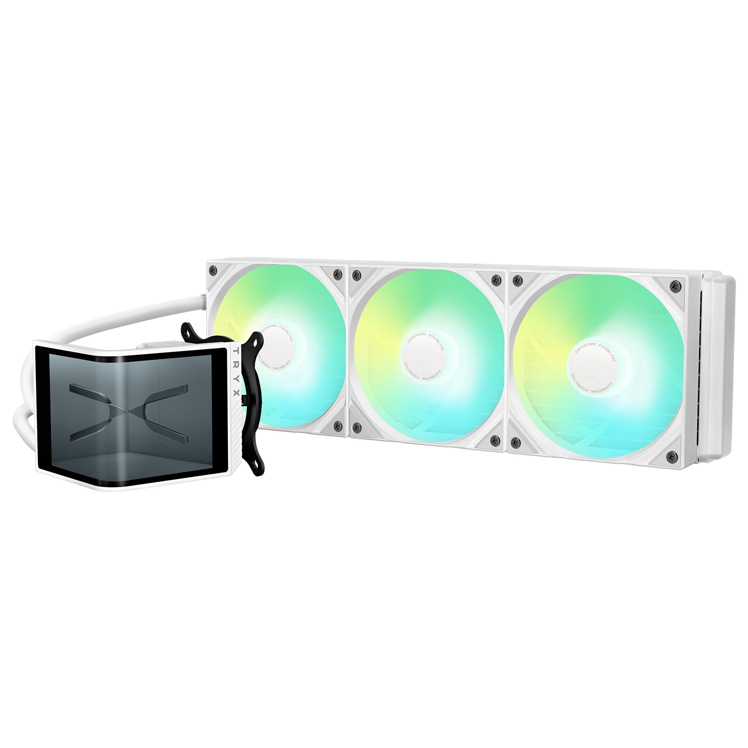 TRYX PANORAMA SE 360mm AIO Liquid CPU Cooler with ARGB Lighting - Black/White - High Performance Cooling for Gaming PCs & Workstations