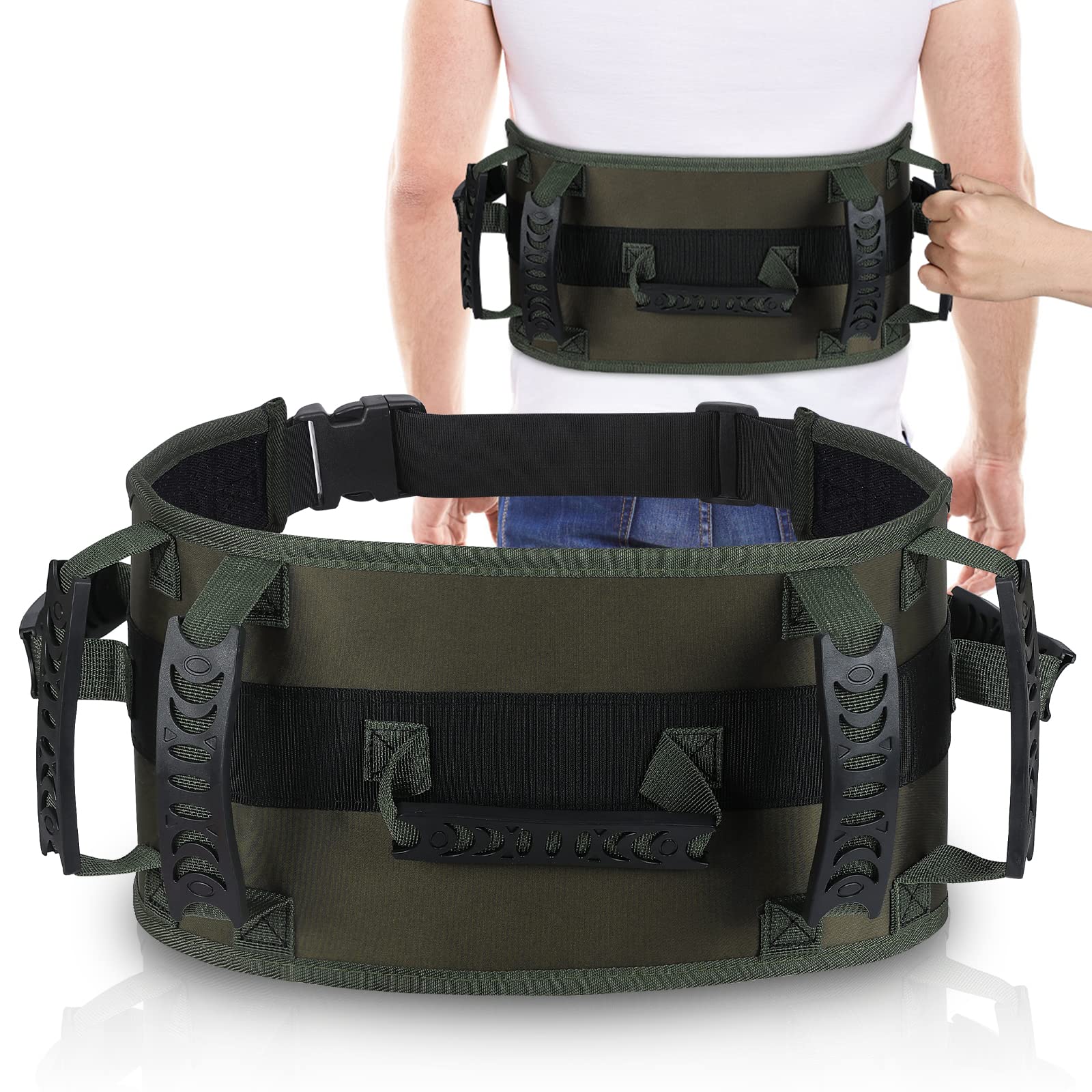 7-Handle Gait Belt for Elderly Patients - Adjustable Transfer Lift Belt with Quick Release Locking - Standing & Walking Assist Aid for Home Care & Physical Therapy