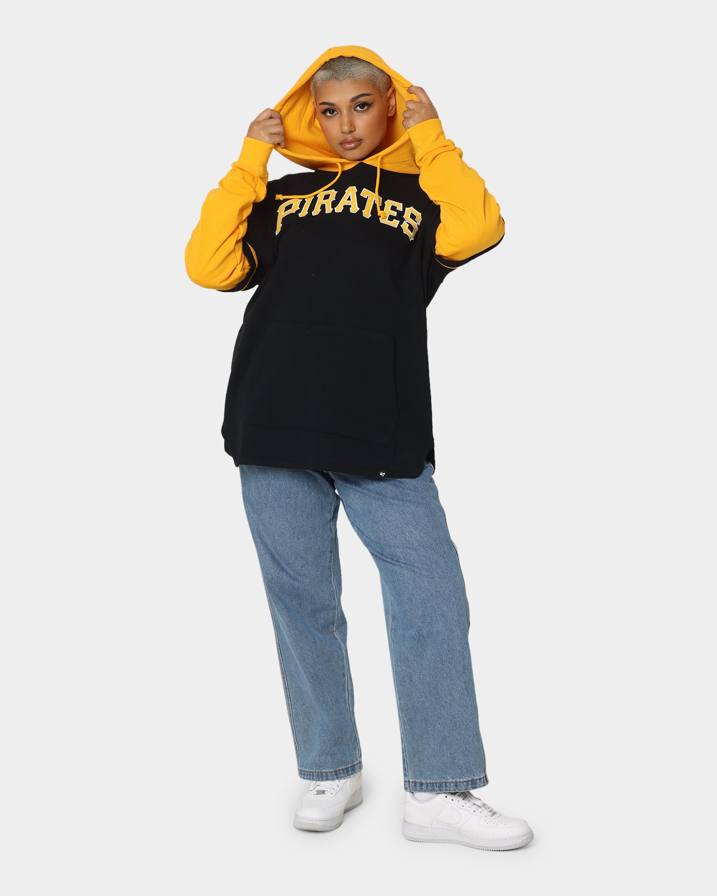 47 Brand Pittsburgh Pirates Shortstop Hoodie - Jet Black - Men's Baseball Hooded Sweatshirt for Casual Wear & Game Day Outfits