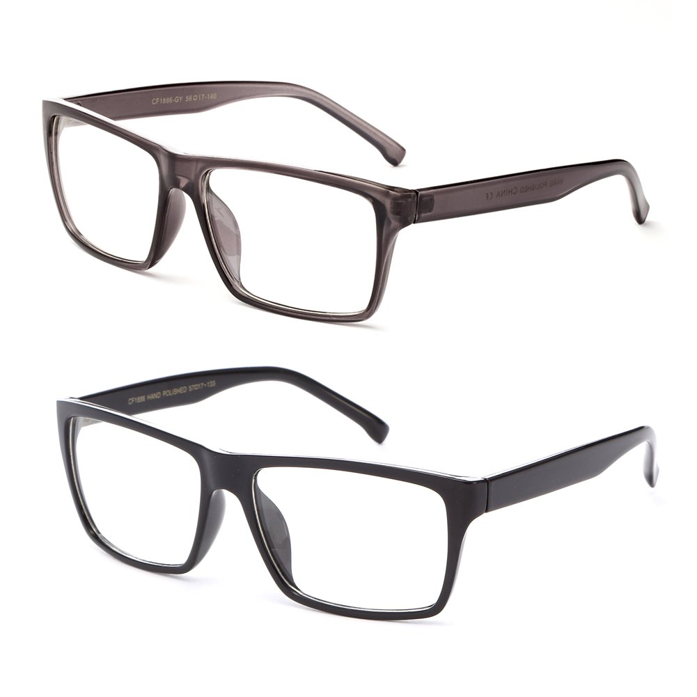 Classic Unisex Square Clear Lens Eyeglasses Frame for Men & Women - Lightweight & Stylish for Reading, Work, and Everyday Wear