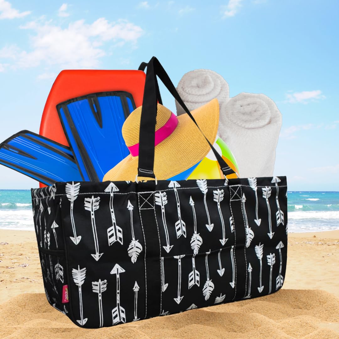 NGIL Extra Large Reusable Grocery Bags - Heavy Duty Collapsible Shopping Tote for Groceries, Storage, Picnic & Beach - Perfect for Supermarket, Farmers Market, Travel & Outdoor Activities