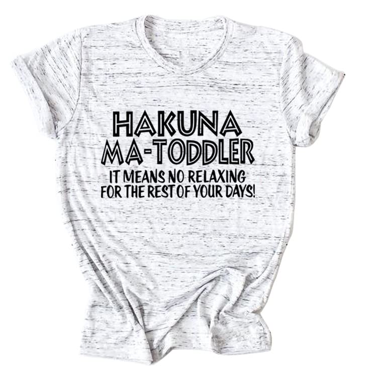Funny Letter Printed Hakuna MA Toddler Women's Summer T-Shirt - Loose Fit Short Sleeve Casual Top for Toddler Girls | Perfect for Playdates, Beach Outings & Everyday Wear