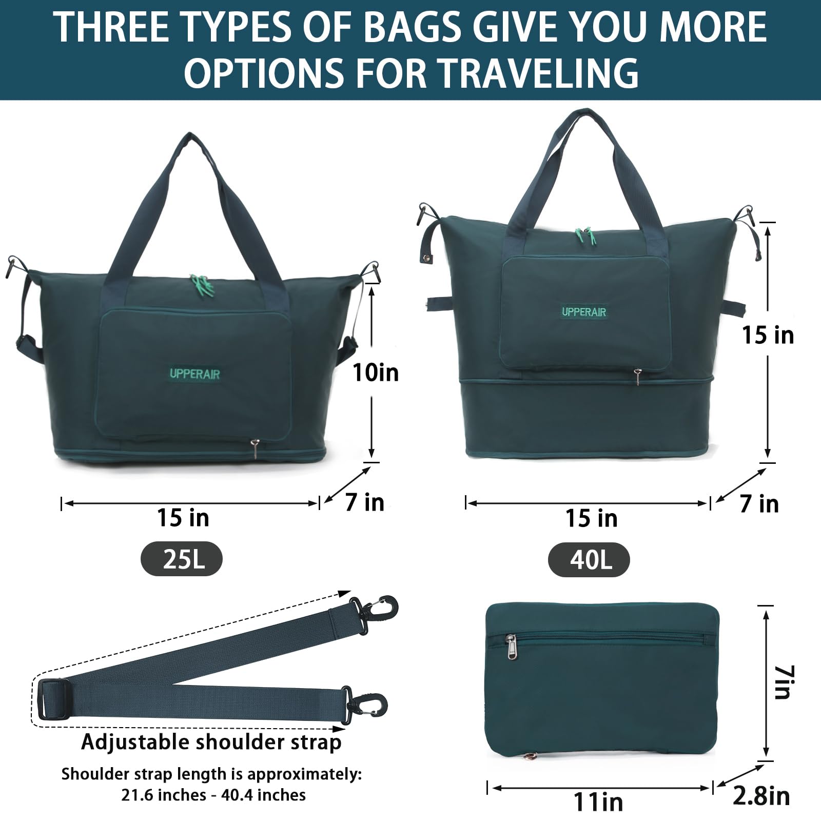 Foldable Travel Duffel Bag - Expandable Collapsible Luggage with Large Capacity | Lightweight Waterproof Oxford Fabric | Perfect for Gym, Camping & Weekend Trips (Men & Women)