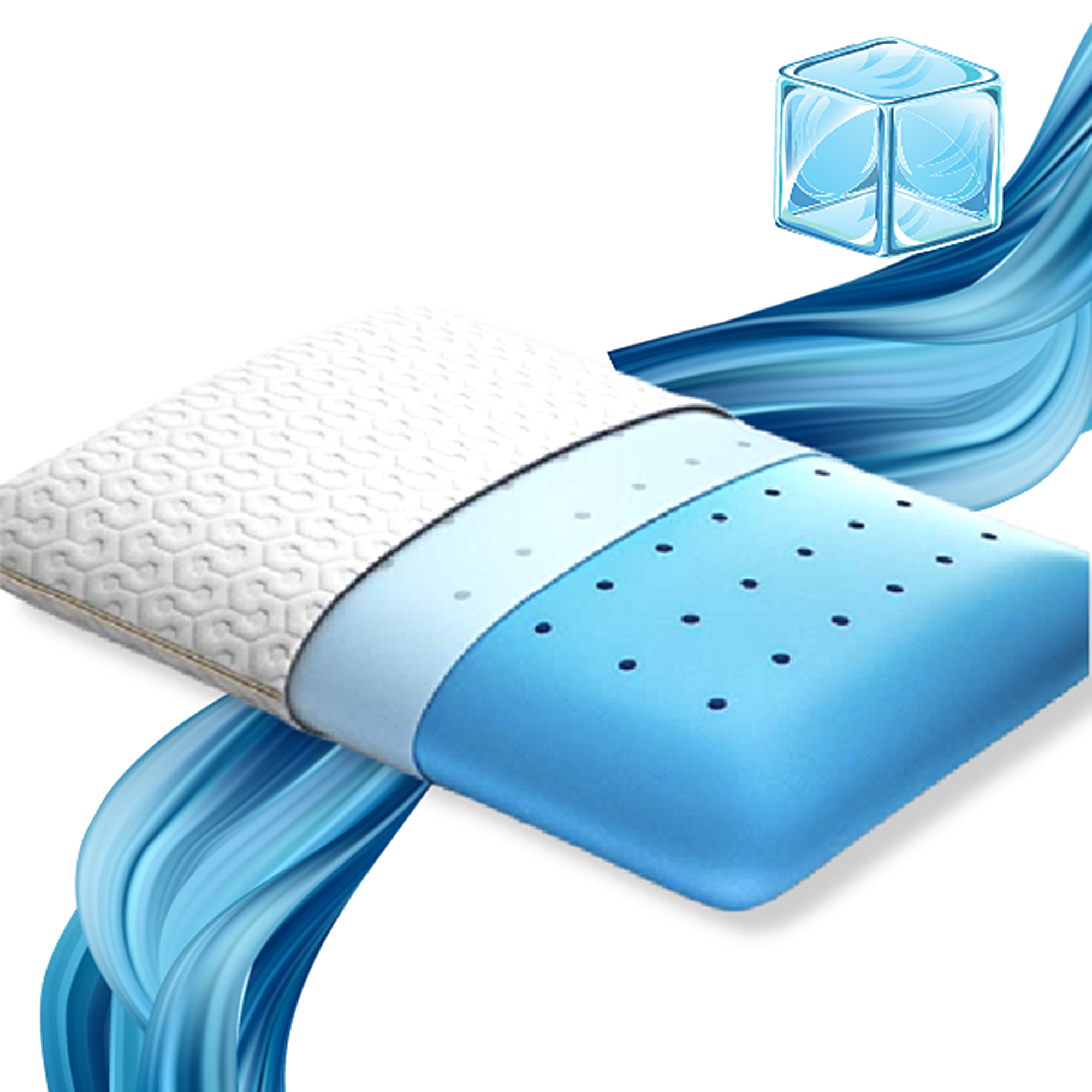 Cooling Memory Foam Pillow for Neck Pain Relief - Breathable Ice Silk Cover, Orthopedic Support for Side, Back & Stomach Sleepers - Perfect for Hot Sleepers & Night Sweats (Home, Travel, Office Use)
