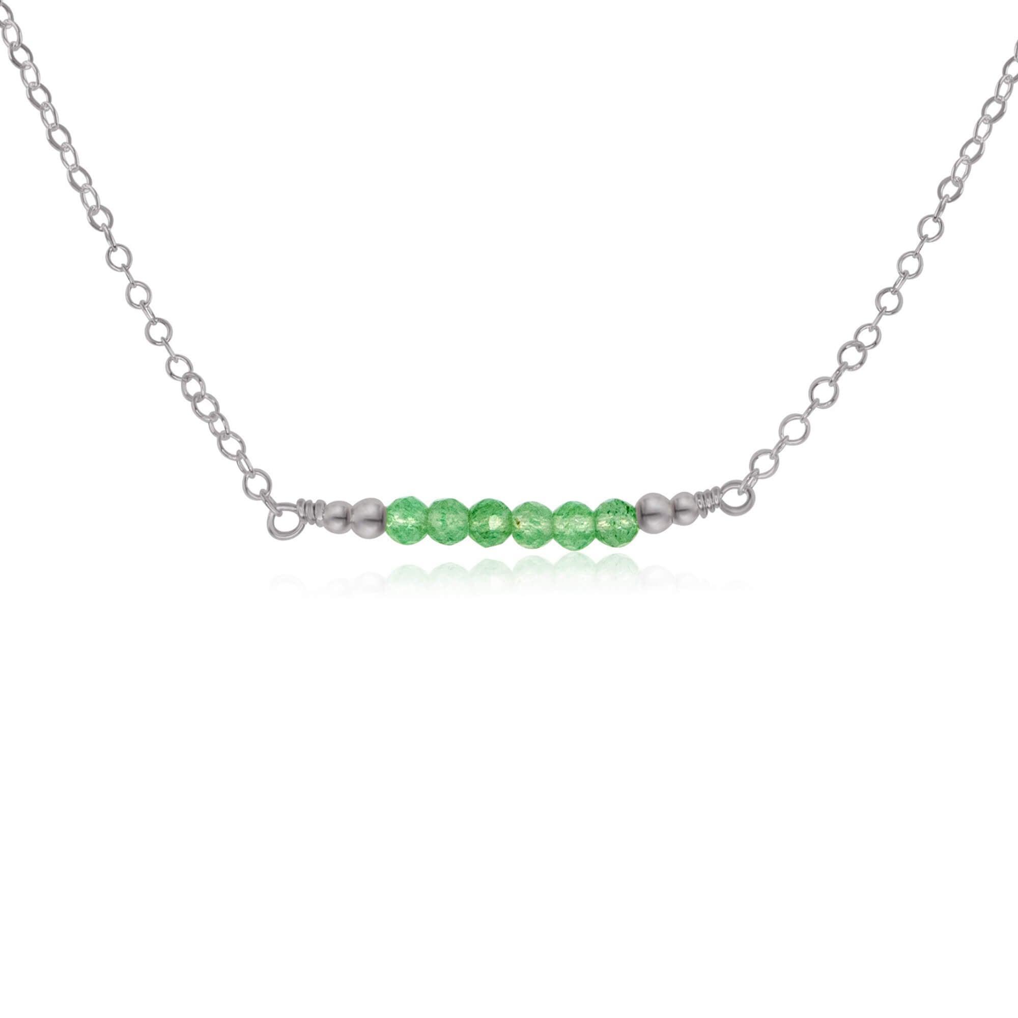 Sparkling Green Aventurine Faceted Bead Bar Necklace - Elegant Crystal Jewelry for Women, Healing Stone Pendant Necklace | Perfect for Meditation, Yoga, Gifts & Everyday Wear