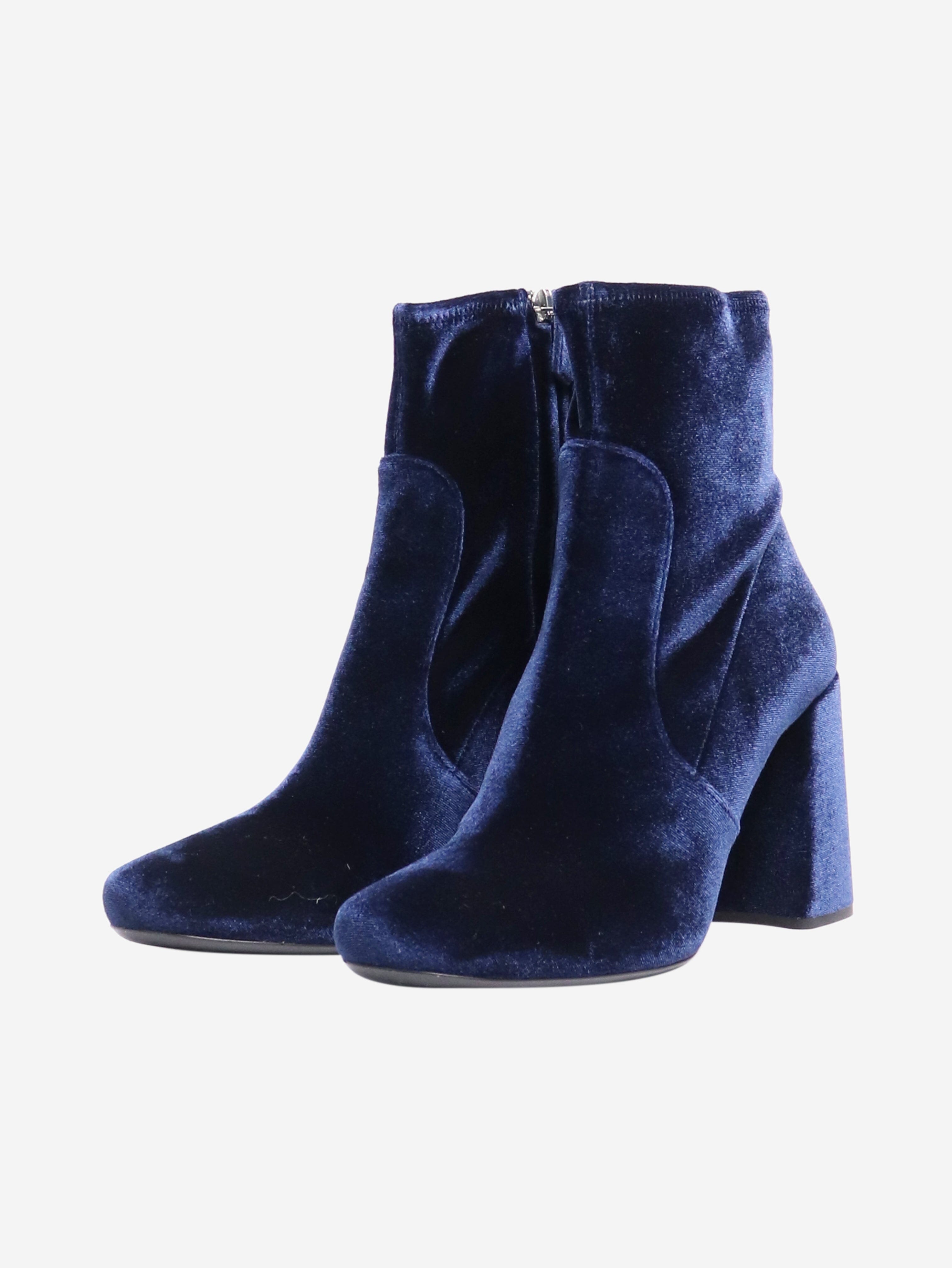 Blue Stretch Suede Ankle Boots Women's Size EU 40 (US 9) - Comfortable & Stylish for Fall & Winter Fashion, Office Wear & Casual Outings