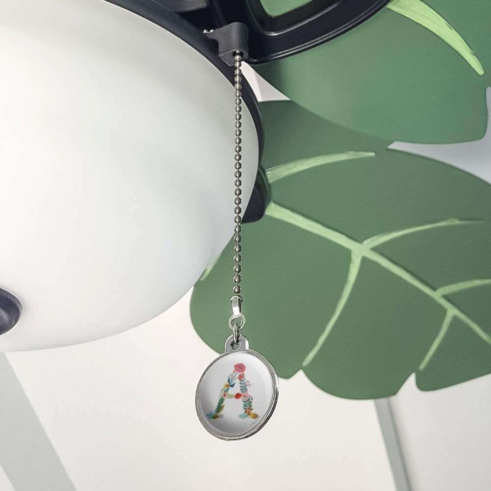 Floral Letter A Ceiling Fan Pull Chain - Decorative Light Switch Pull for Bedroom, Living Room, and Nursery Decor