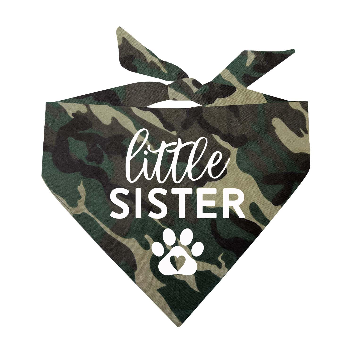 Little Sister Family Matching Dog Bandana - Camouflage Print Pet Bandana for Small Dogs (218 Camo, XS) - Perfect for Family Photos, Pet Parties & Outdoor Adventures