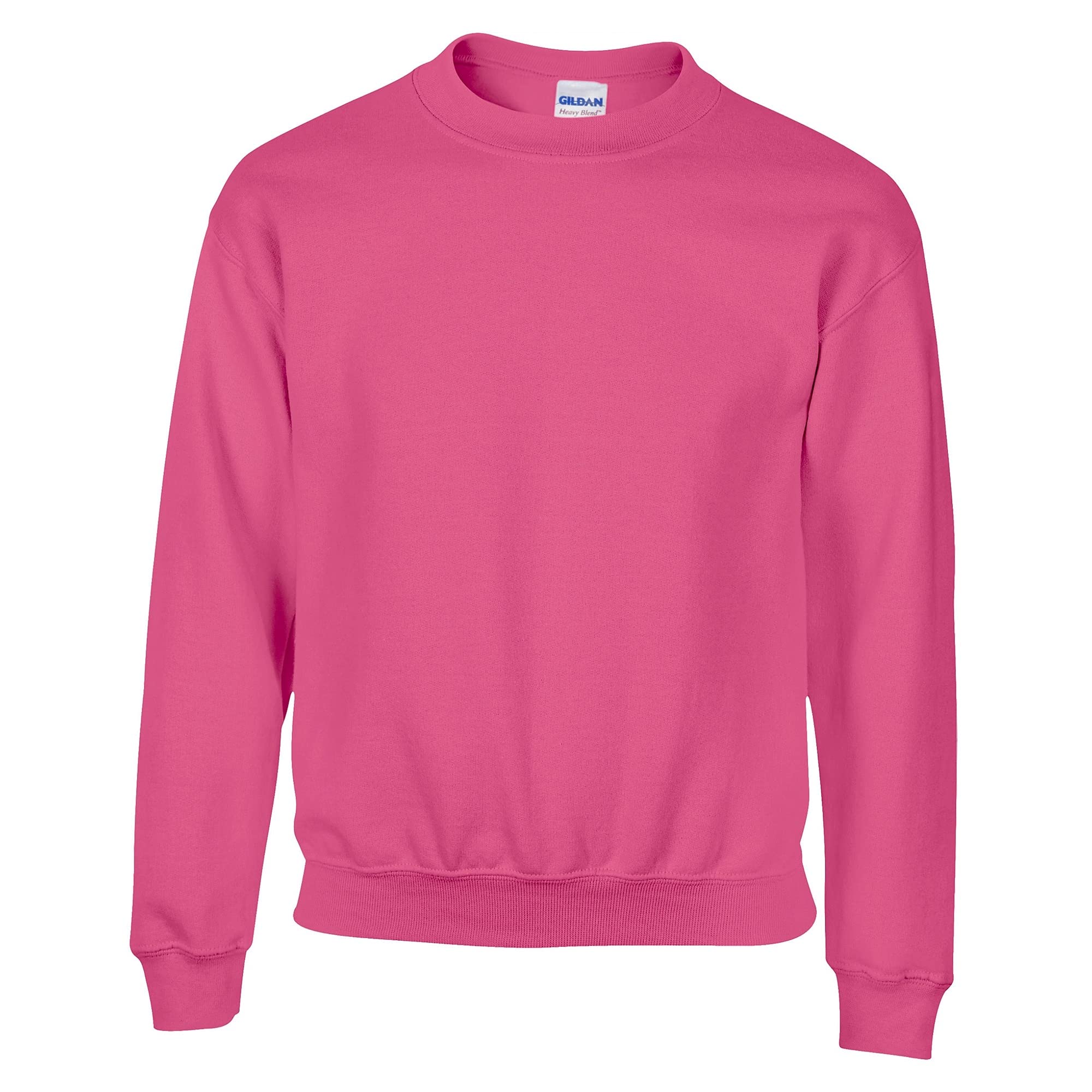 Gildan Boys Crewneck Sweatshirt 2-Pack - XS Safety Pink for School & Play