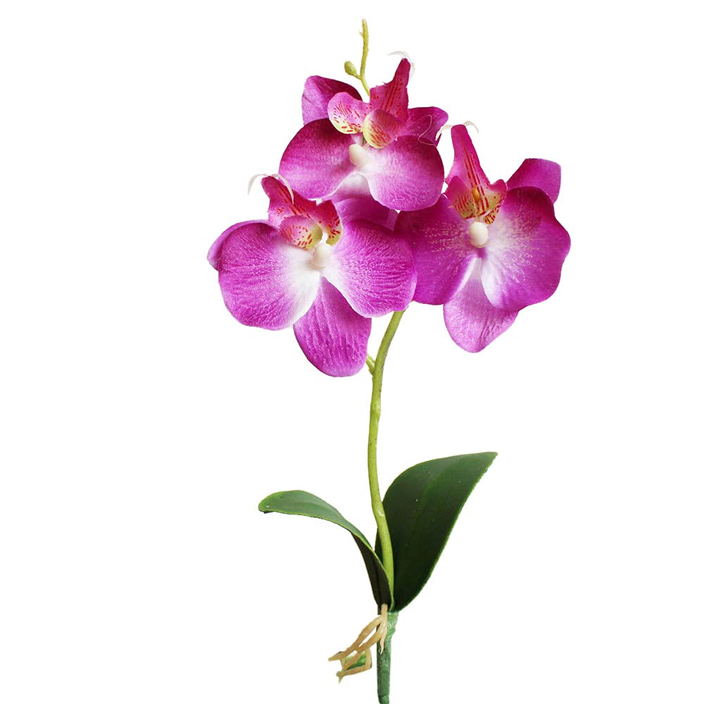 MOMFEI 3-Pack Purple Artificial Butterfly Orchid Silk Flowers - Realistic Fake Flowers for Home Decor, Wedding Centerpieces, Outdoor Planters & Garden Decorations - Perfect for Indoor & Outdoor Use