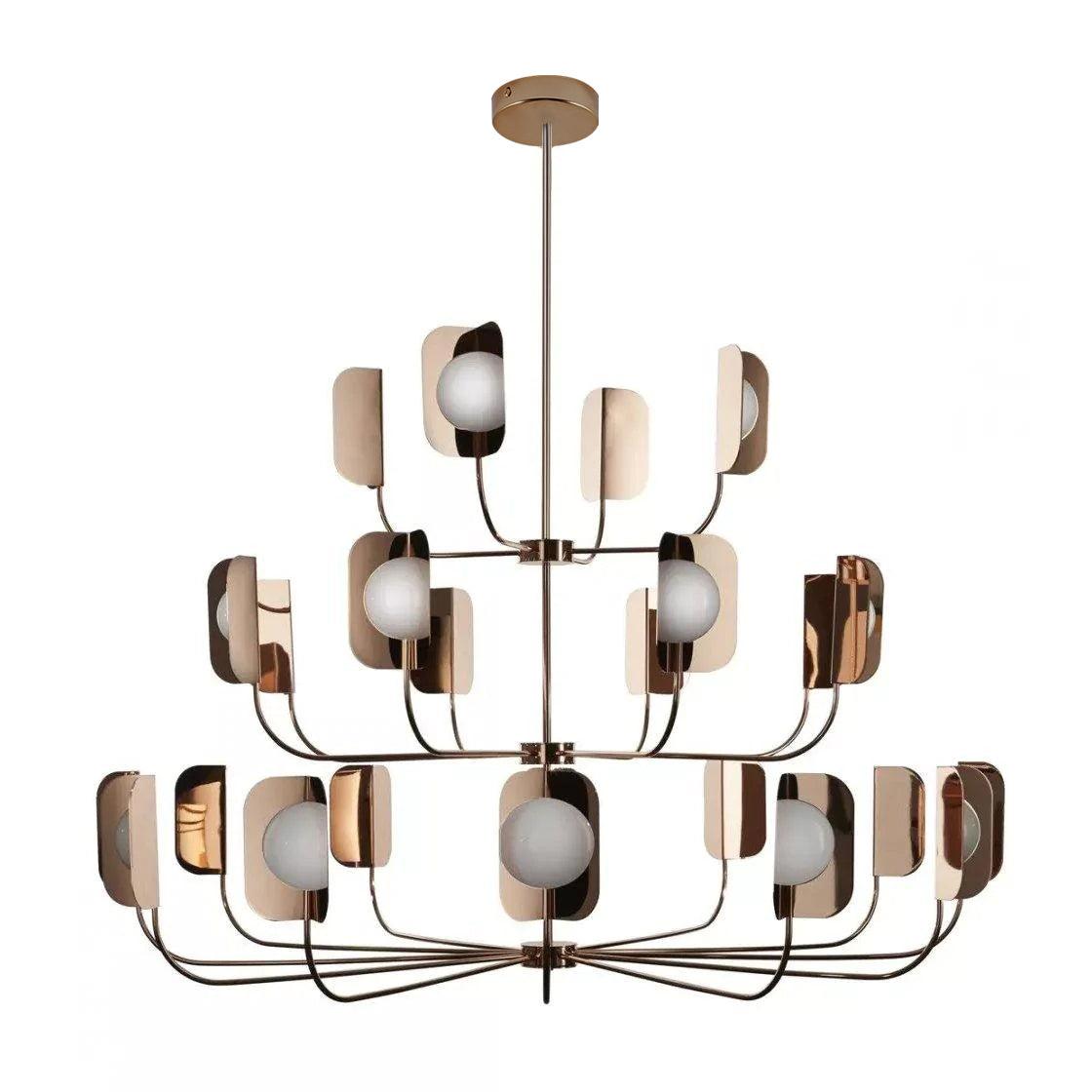 Elegant Leaf Chandelier Lighting Fixture - Modern Botanical Ceiling Light for Dining Room, Living Room & Bedroom Decor
