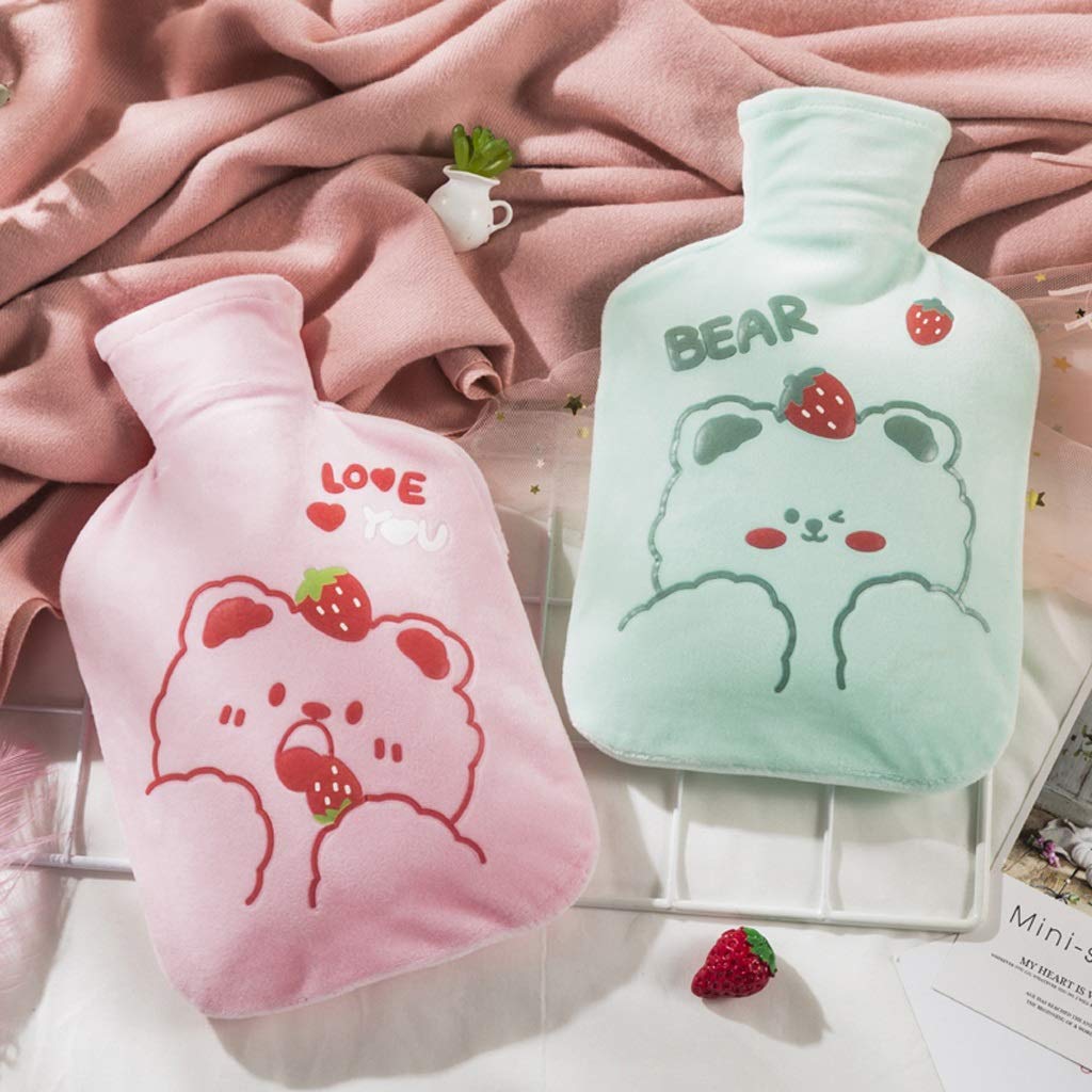 Premium Durable PVC Hot Water Bottle with Cute Knit Cover - Reusable Portable Hot Water Bag for Home, Office & Travel - Perfect Christmas & Birthday Gift for Women & Men - Relieves Pain, Keeps Warm in Winter