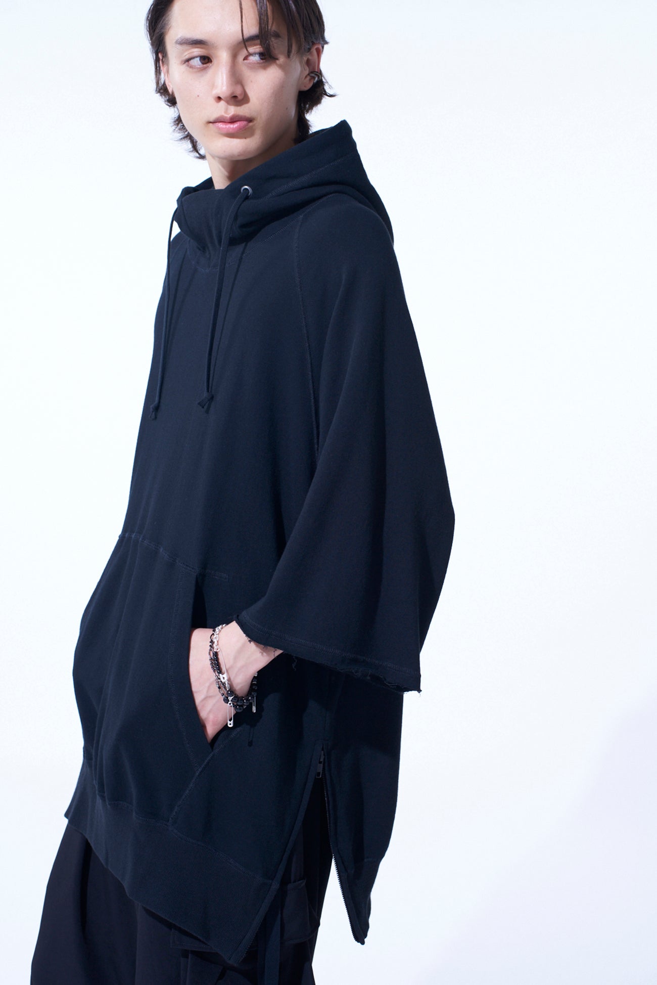 Breathable Cotton Gauze Short Sleeve Hoodie with Side Zippers - Casual Oversized Pullover for Summer Outdoor Activities & Lounge Wear