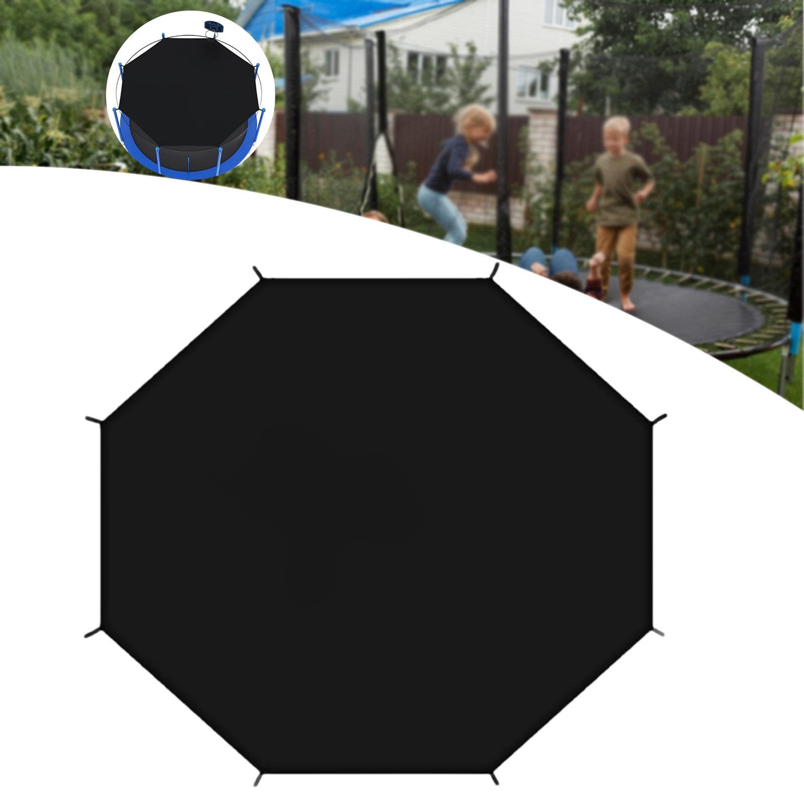 FLCPJGV Trampoline Sun Shade Cover - UV Protection, Anti-Tear, Fits 8ft & 16ft Round Trampolines - Perfect for Backyard, Outdoor Play & Summer Fun