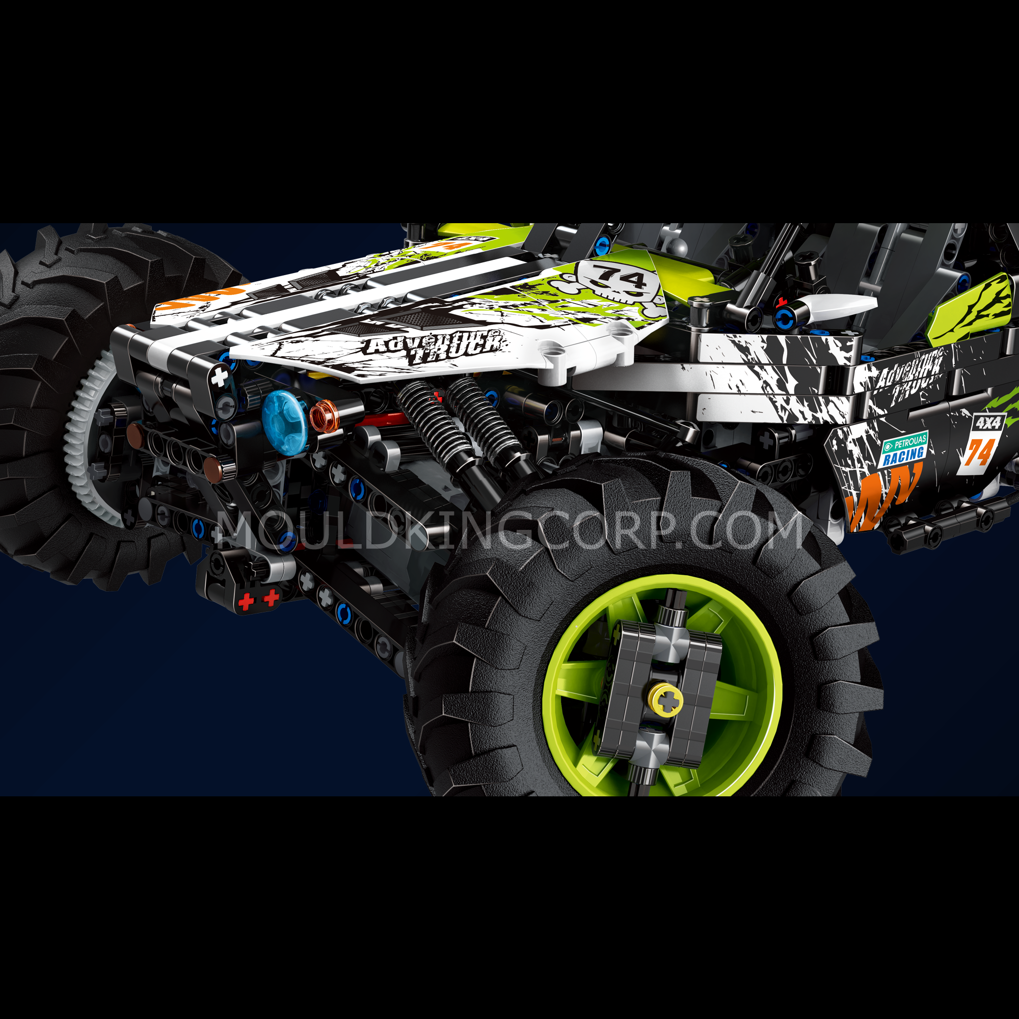 Mould King 18002 Green Hound Remote Control Buggy Building Kit with 1,890 Pieces - STEM Educational Toy for Kids & Adults, Perfect for Indoor & Outdoor RC Car Racing Fun