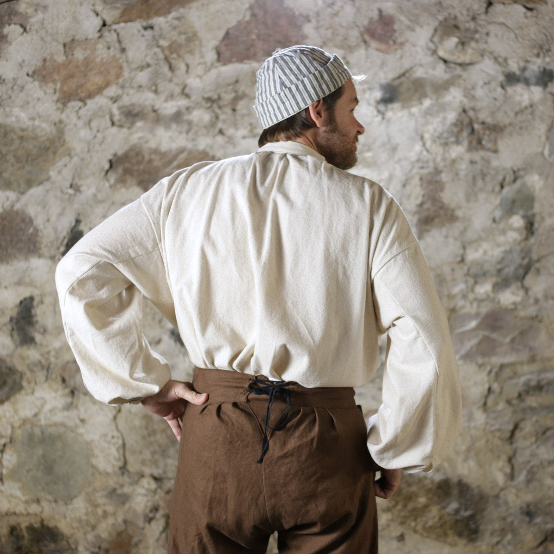 Stylish Banded Collar Shirt in Premium Osnaburg Fabric - Perfect for Casual Outings & Office Wear